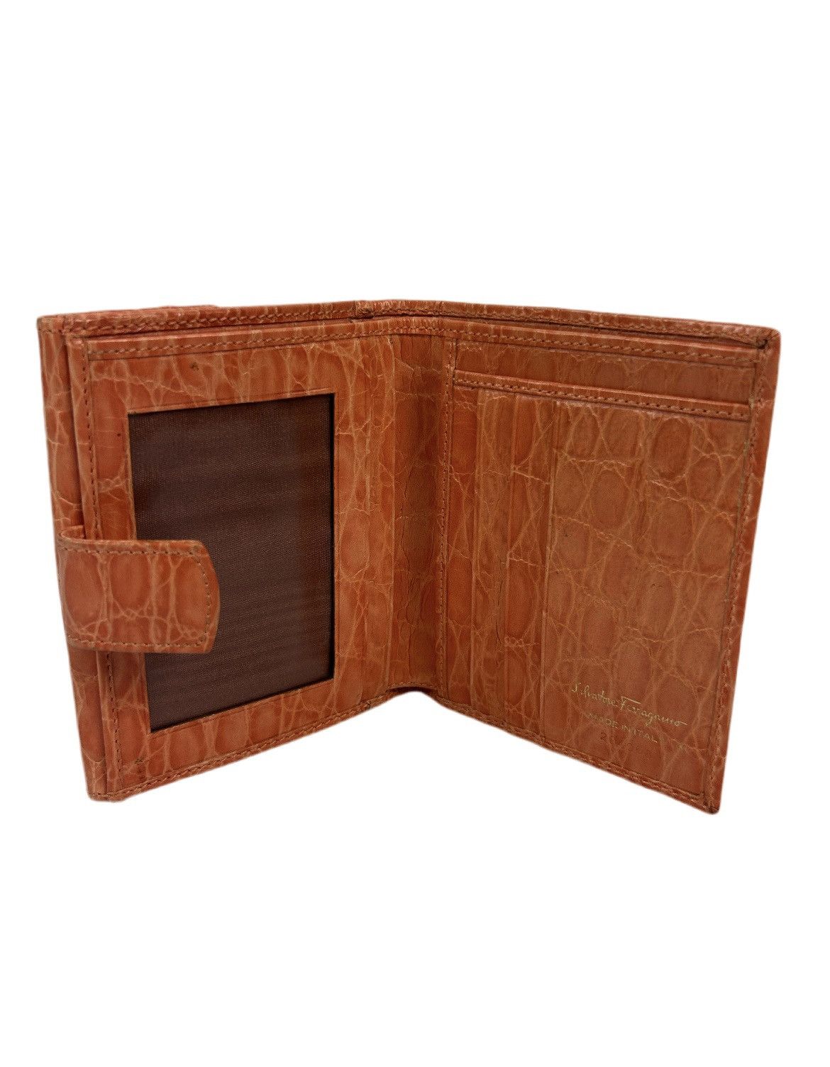 Salvatore Ferragamo Ferragamo Orange Leather Bifold Wallet Size ONE SIZE - 3 Thumbnail