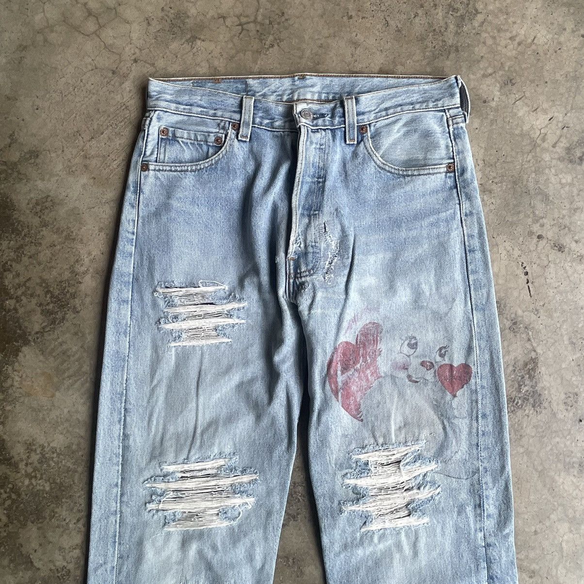 Levi's Vintage Clothing 🔥Vintage Levis 501 Stoned Washed Ripped Distress Denim Jeans Size US 31 - 2 Thumbnail