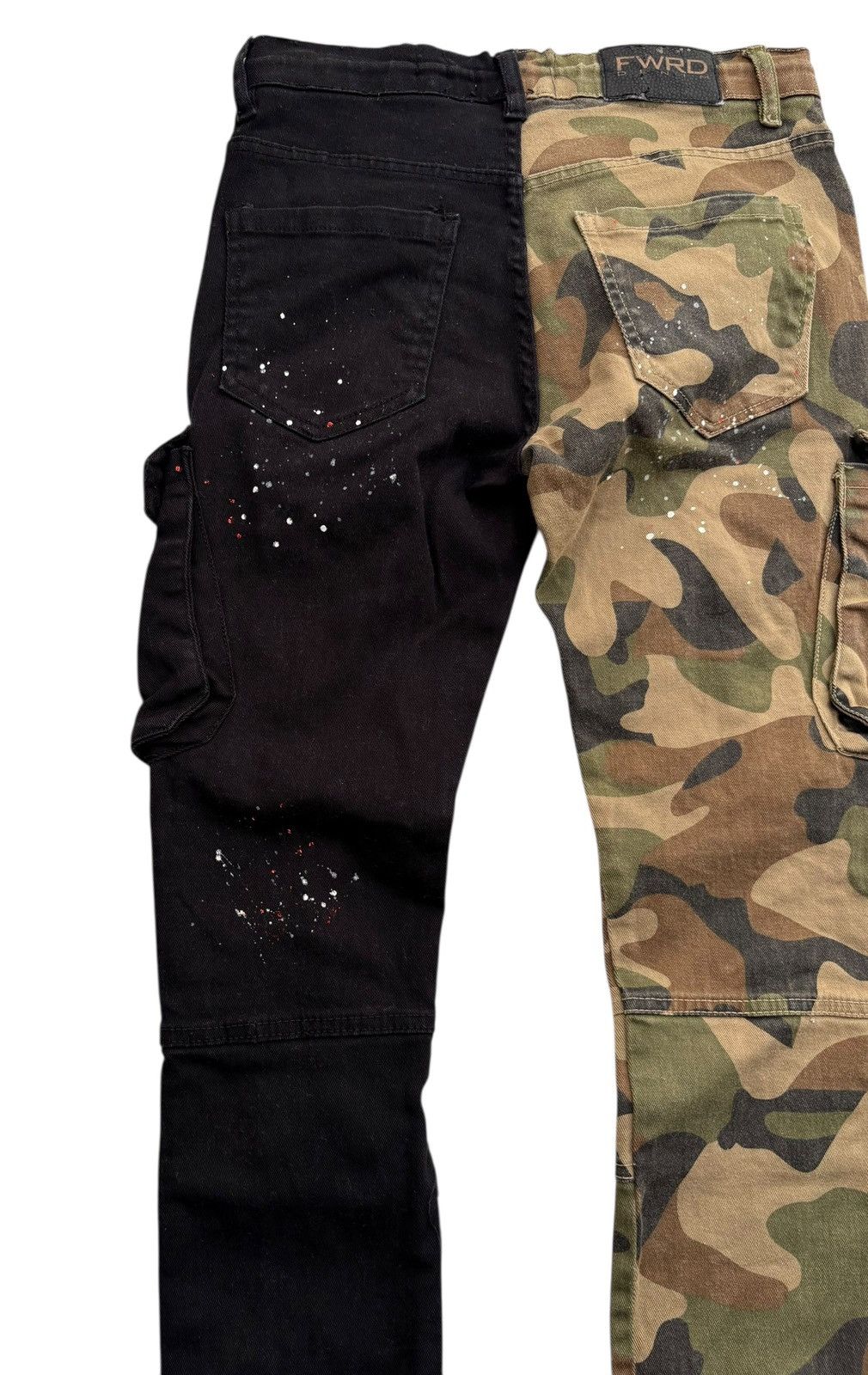 Other FRWD Denim Hybrid Distressed Paint Splash Camo Cargo Pants Size US 29 - 10 Thumbnail