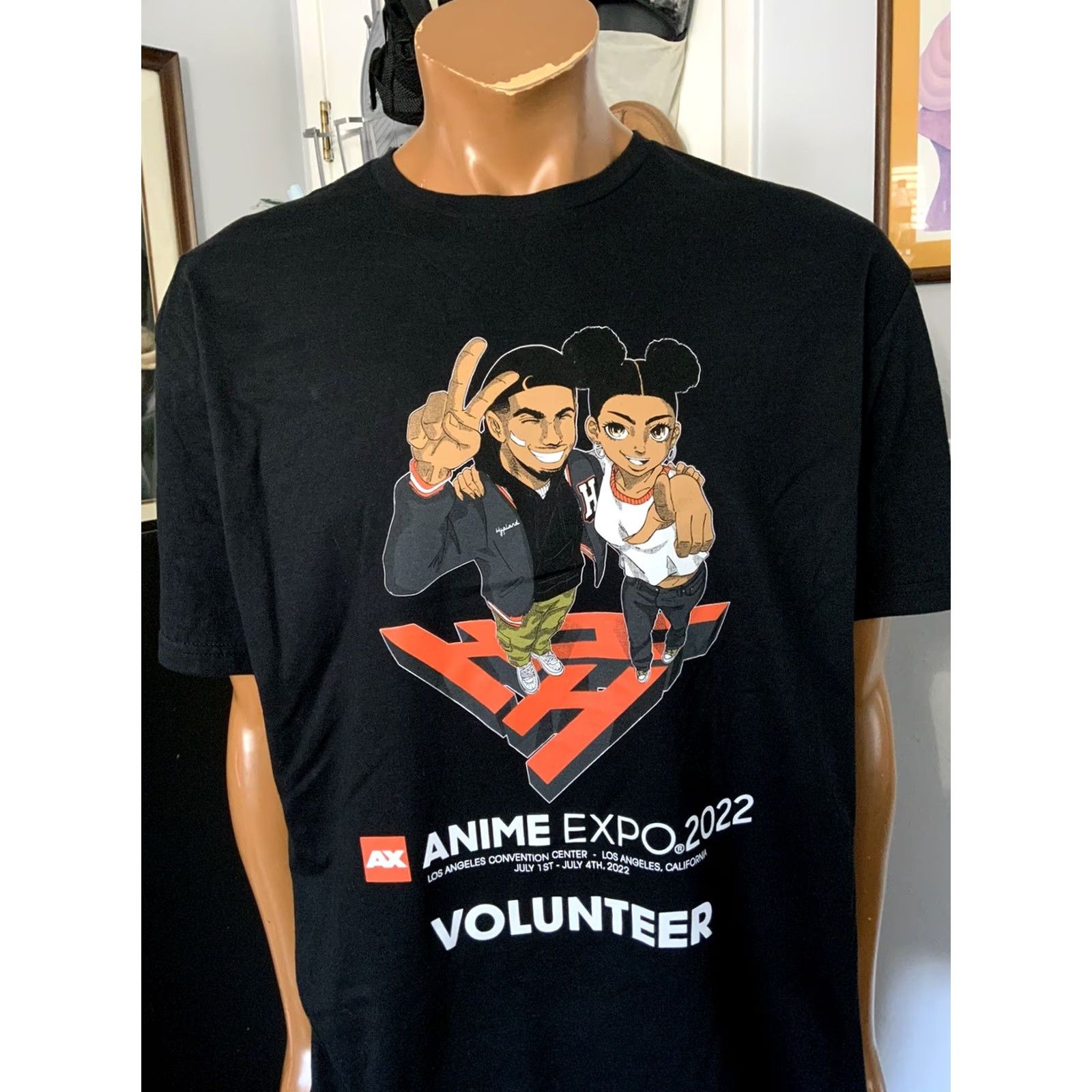 Hypland VINTAGE Anime Expo 2022 Hypland Los Angeles Volunteer Black Cartoon T-Shirt XL Mens Size US XL / EU 56 / 4 - 8 Thumbnail