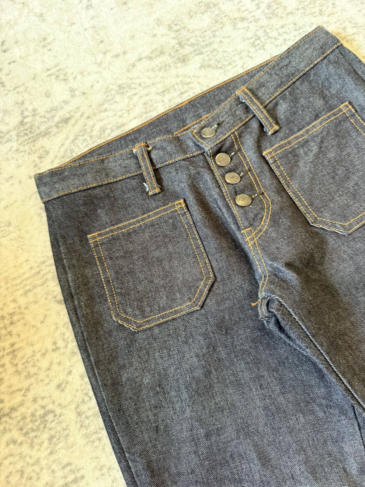 Tornado Mart Tornado Mart Style Side Button Bell Bottom Flare Jeans Size US 29 - 11 Thumbnail
