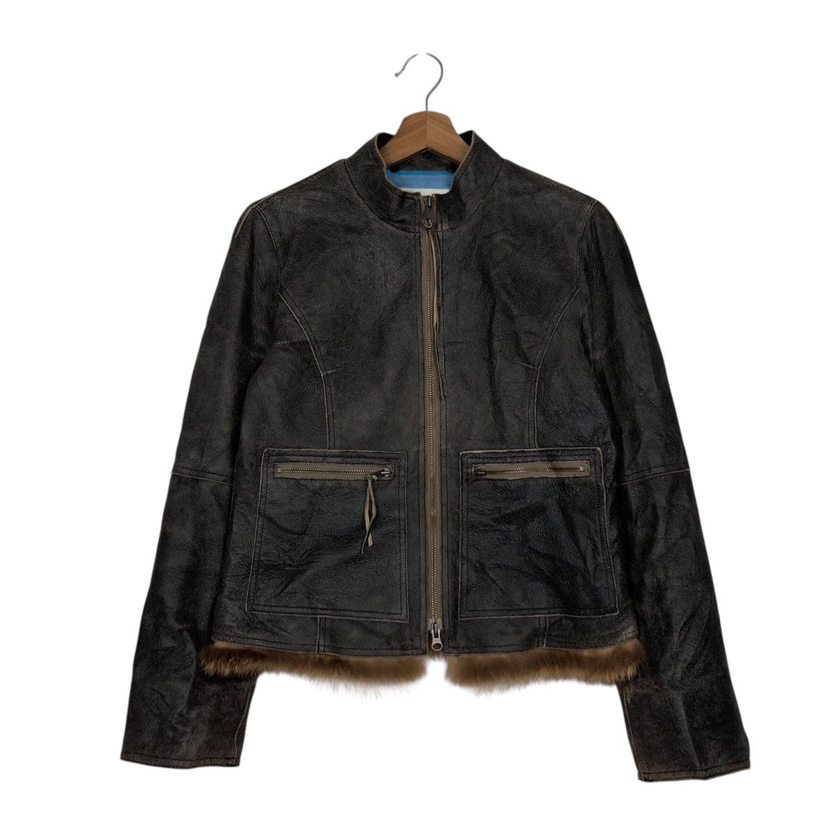 Japanese Brand Vintage Biker Leather Jacket Doney Blanket Fur Issey Miyake Size US M / EU 48-50 / 2 - 2 Thumbnail
