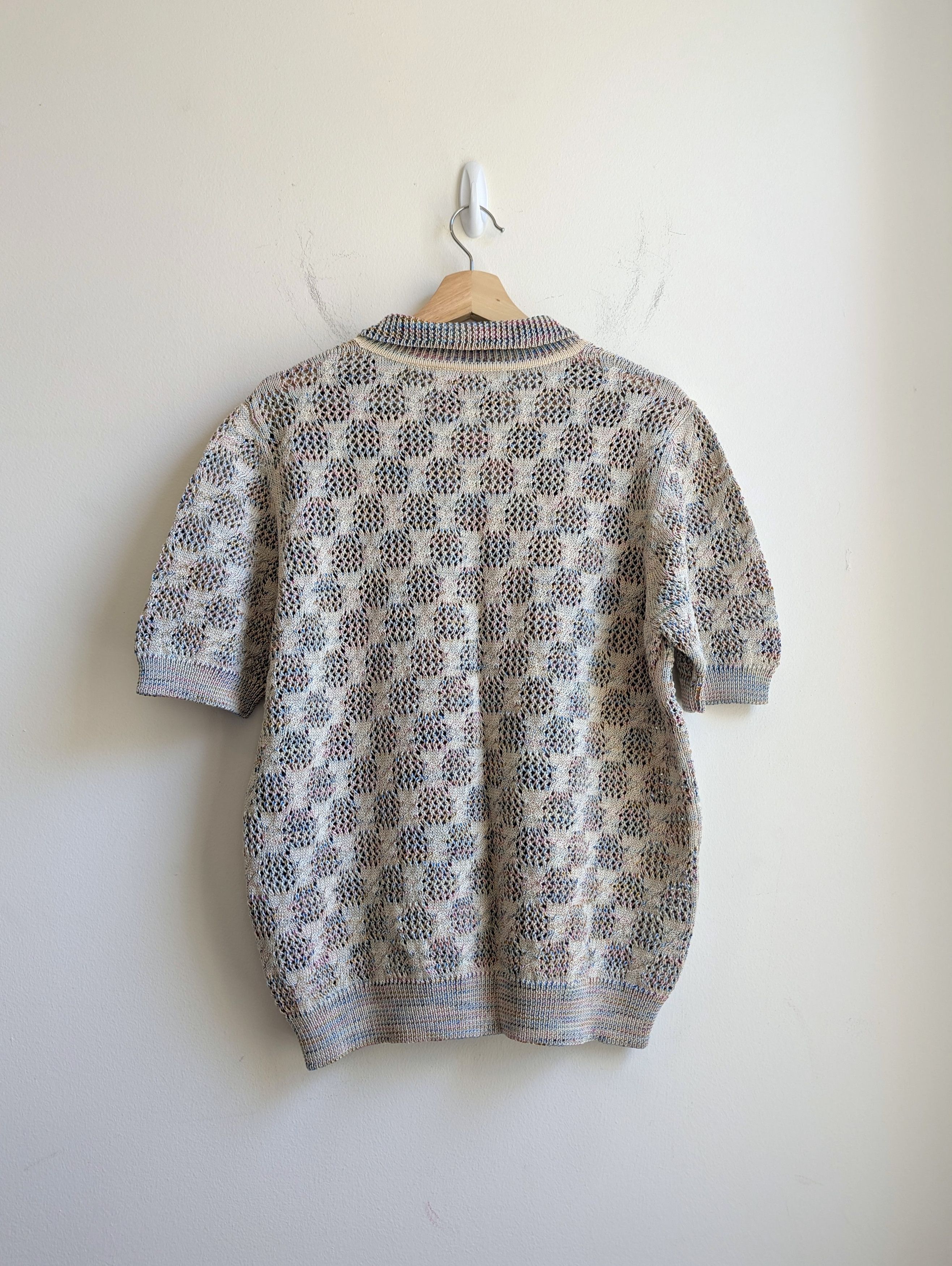Corridor Rainbow Space-Dye Cable Knit Polo Size US M / EU 48-50 / 2 - 7 Thumbnail