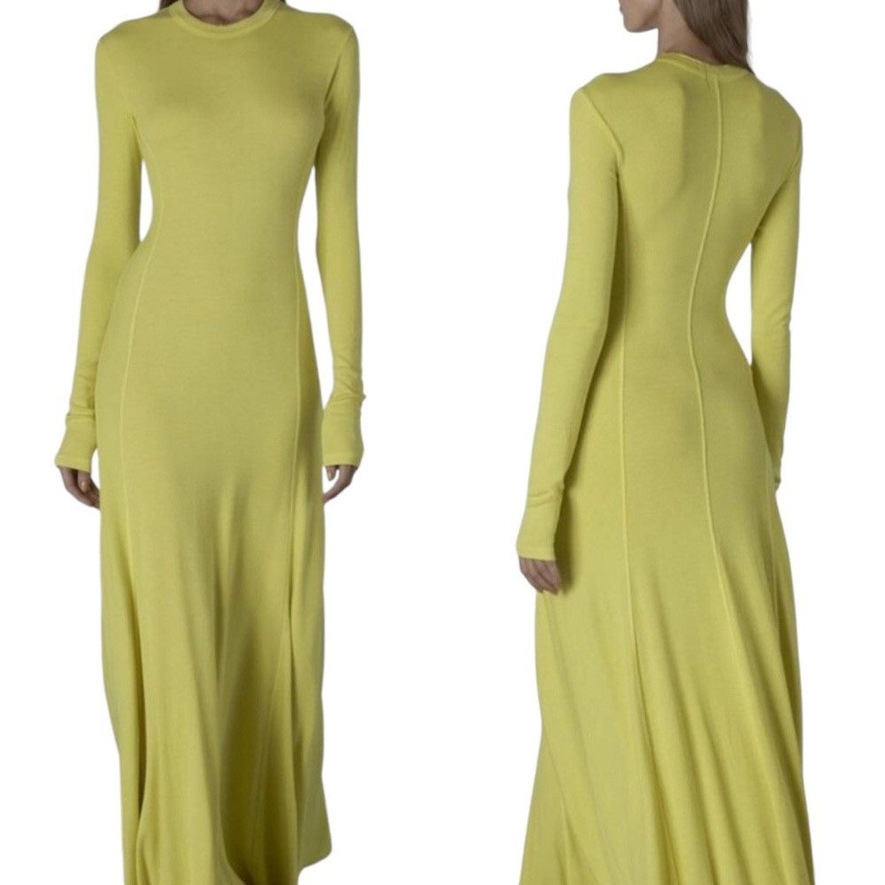 Enza Costa ENZA COSTA VISCOSE SILK BLEND RIB PANELED FLARE DRESS | Grailed