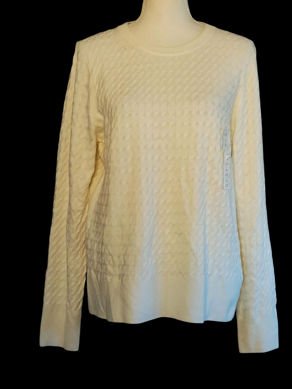 Other A New Day Women's Cream Textured Crew Neck Sweater Size M / US 6-8 / IT 42-44 - 3 Thumbnail