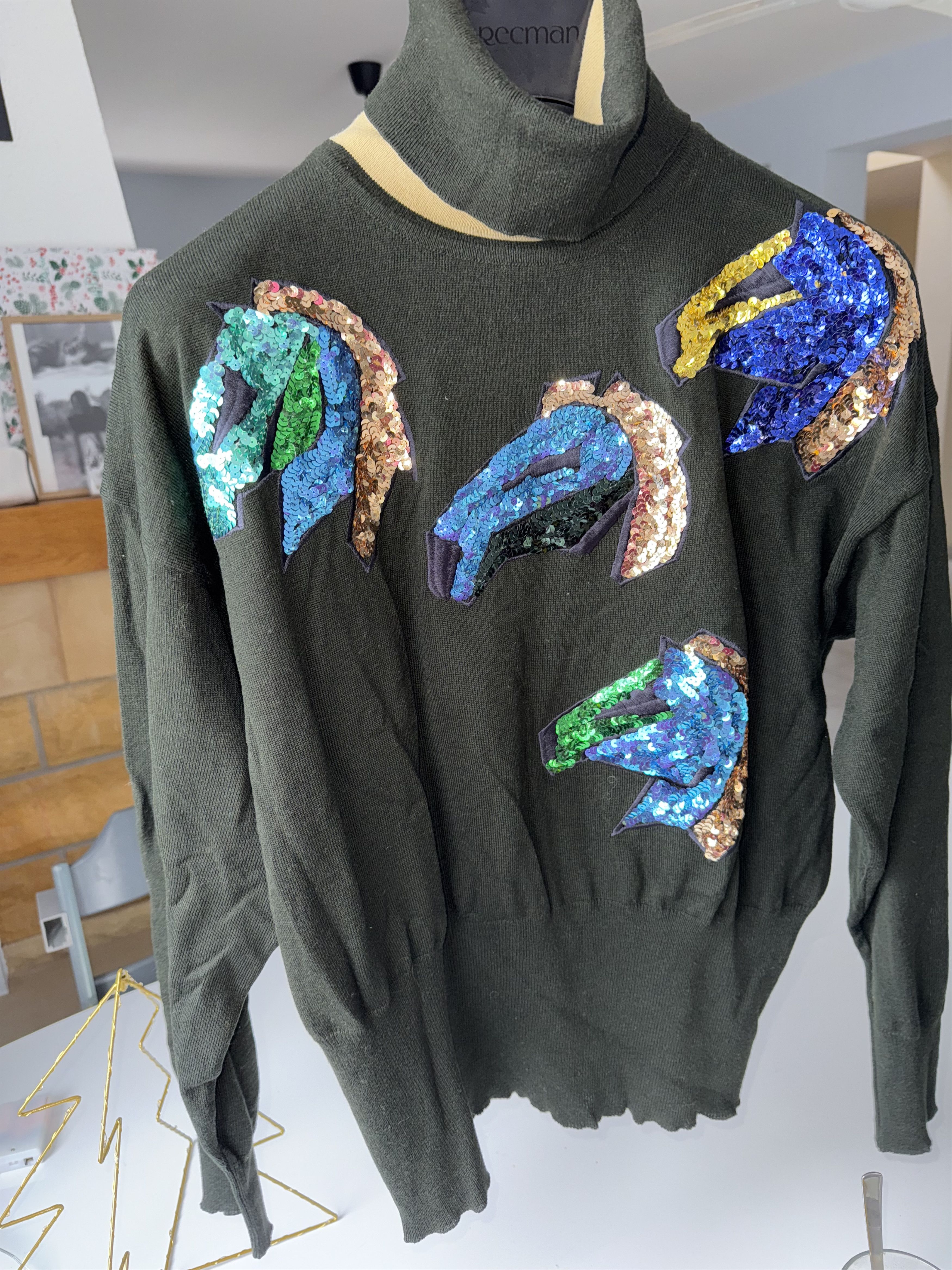Escada Escada Margaretha Ley Vintage Sequin Horse Sweater Size M / US 6-8 / IT 42-44 - 7 Thumbnail
