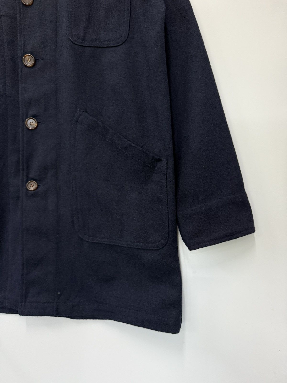 Japanese Brand 🔥 TEMPTATION Japan Navy Blue Wool Long Coat - M Size US S / EU 44-46 / 1 - 2 Thumbnail