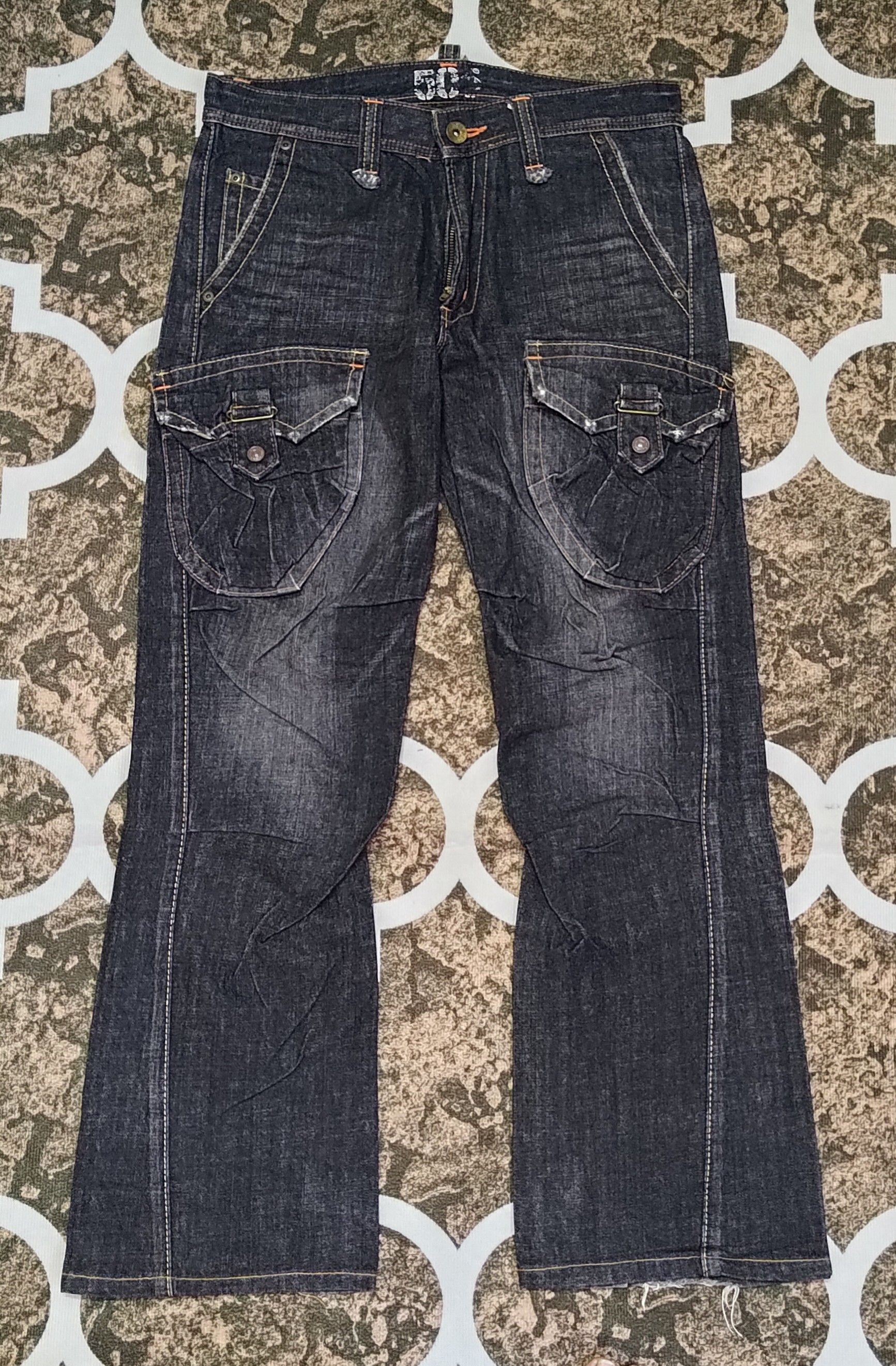 EDWIN CARGO POCKET BOOTCUT DENIM PANTS