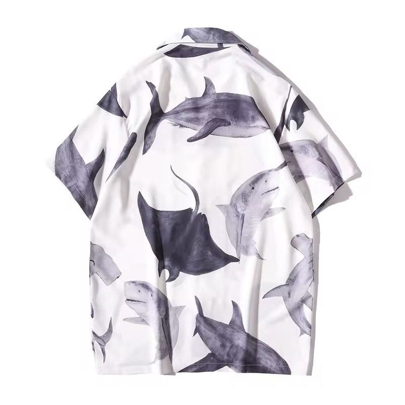 Japanese Brand Hawaiian Animal Sharks Printed Retro Shirt Size US XL / EU 56 / 4 - 2 Thumbnail