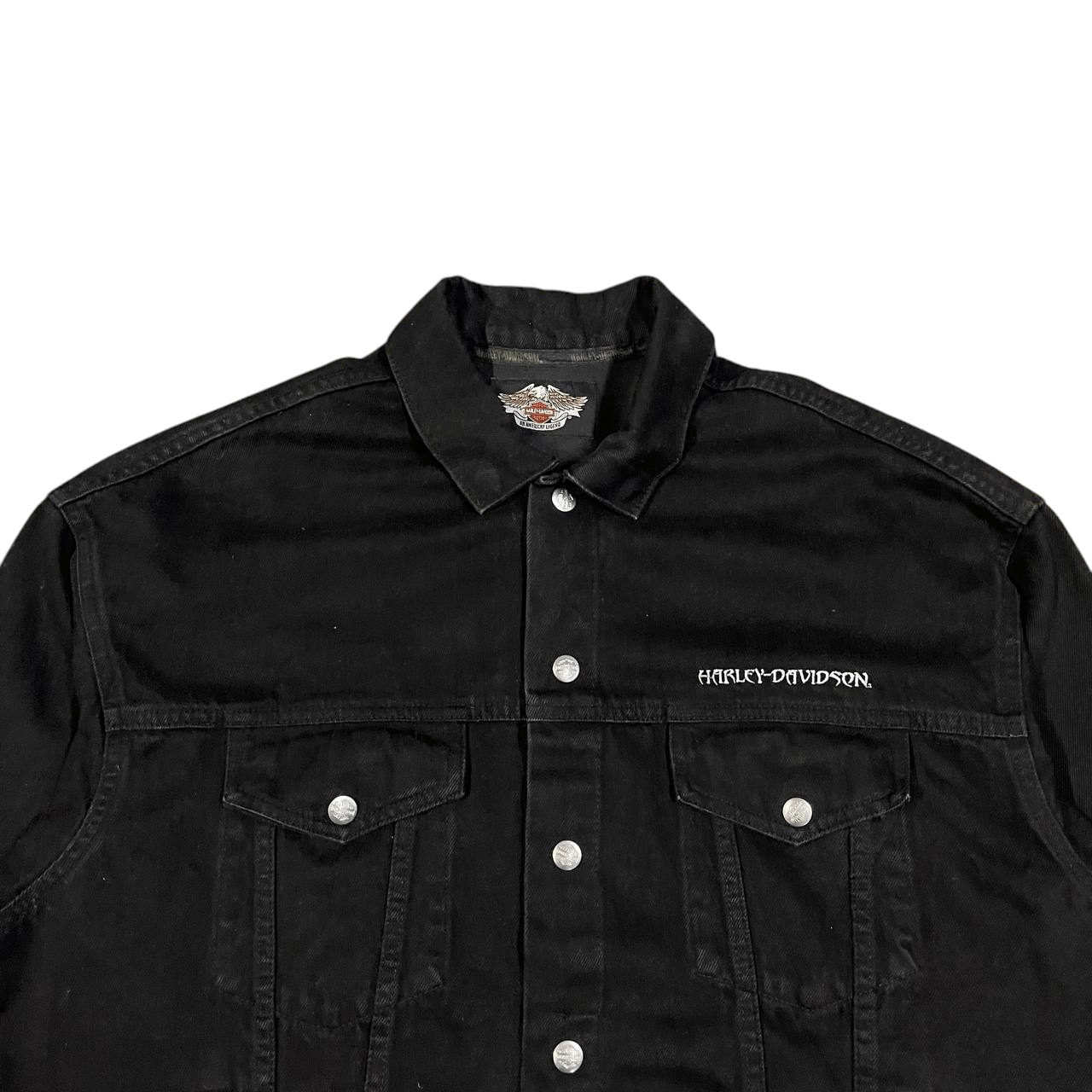 Harley Davidson Vintage Harley Davidson Denim Trucker Jacket Size US XL / EU 56 / 4 - 4 Thumbnail