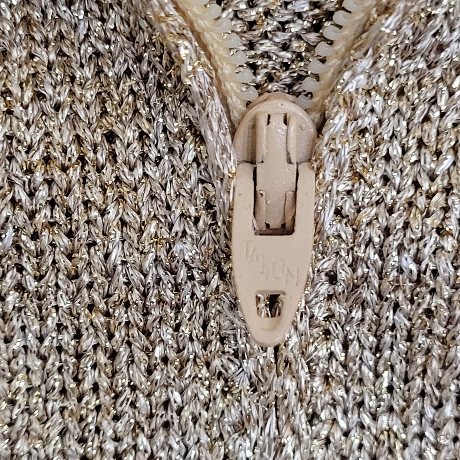 Other VTG 70s Gold Metallic Shimmer Sweater 1/4 Zip Lurex Top M Size M / US 6-8 / IT 42-44 - 4 Thumbnail