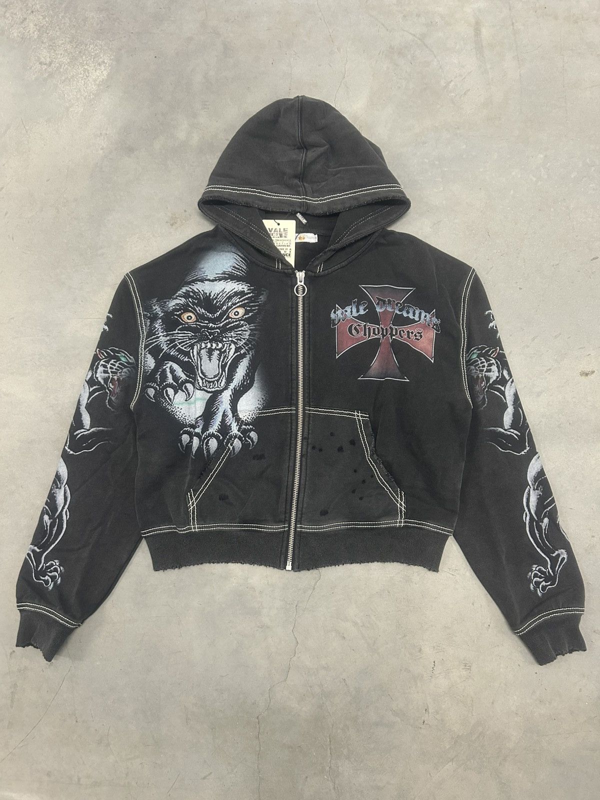 Vale Vale Forever Valley Dreams Big Chain Bling Black Hoodie New