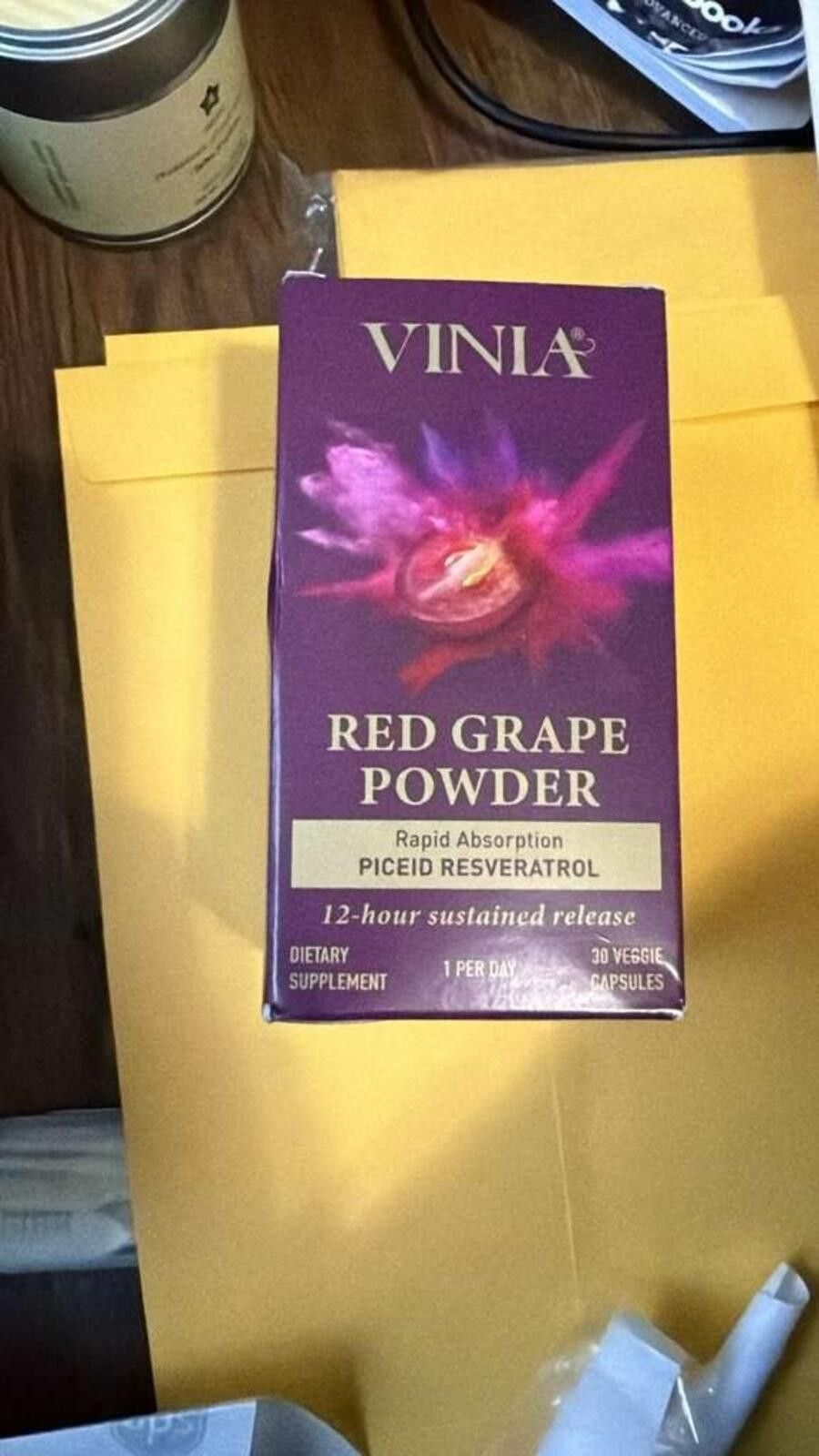 Vintage VINIA Red Grape Pwder Capsules Resveratrol Supplement 30 Cap Size ONE SIZE - 2 Thumbnail