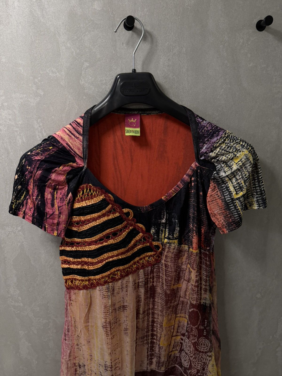 Other SAVE THE QUEEN Dress Bodycon Multicolor Print Shrot Sleeve Size XL / US 12-14 / IT 48-50 - 4 Thumbnail