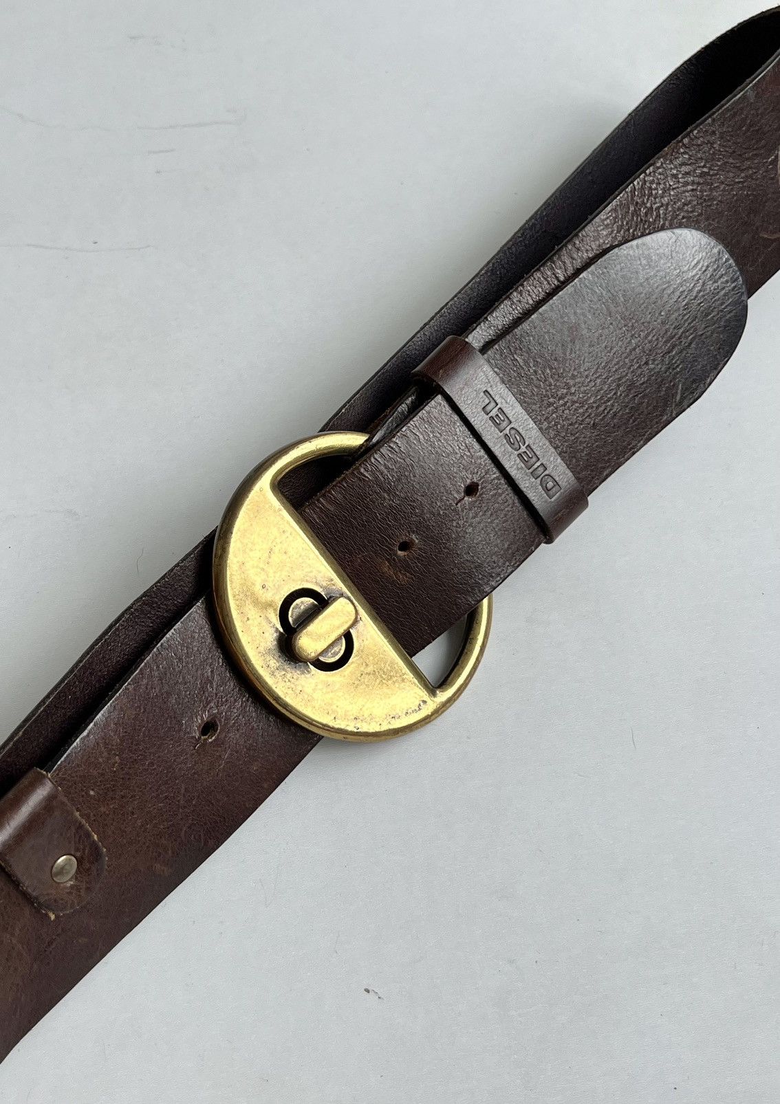 Diesel × Vintage Vintage 90s Diesel Oversized Wide Leather Belt Size ONE SIZE - 6 Thumbnail