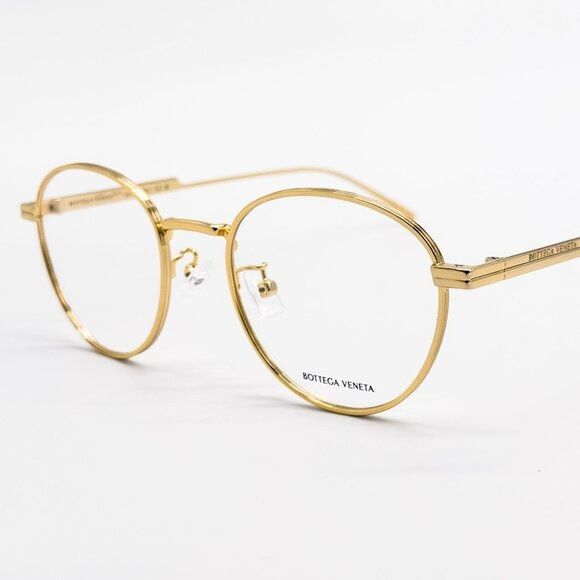 Bottega Veneta NEW BOTTEGA VENETA EYEGLASSES BV1016OA 002 ROUND GOLD UNISEX Size ONE SIZE - 3 Thumbnail