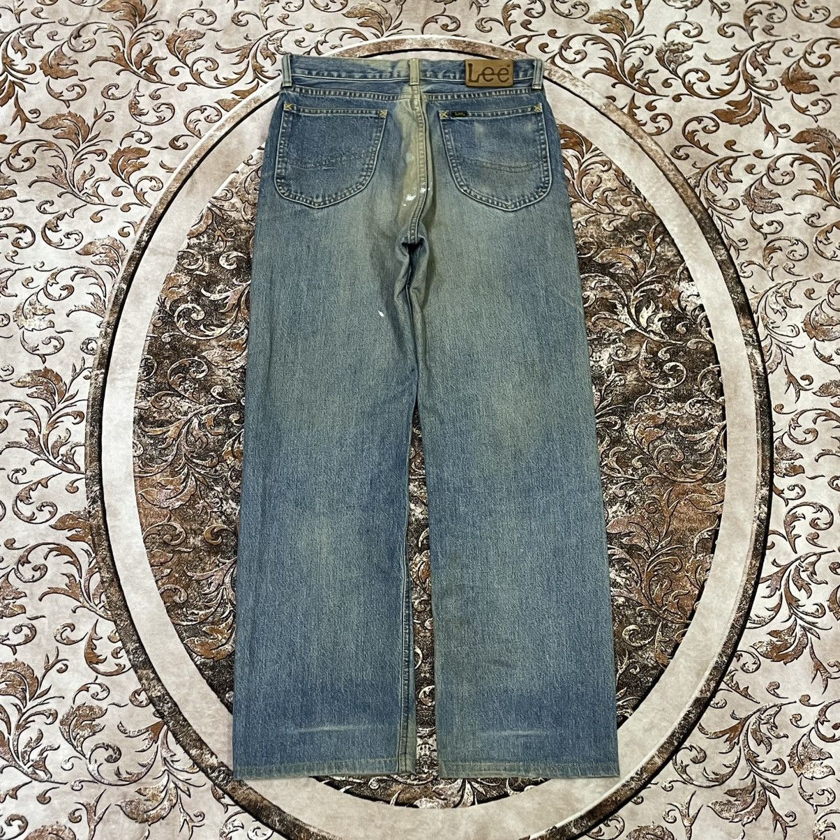 Lee 🔥Vintage Lee Riders Washed Ripped Distress Selvedge Jeans Size US 31 - 4 Thumbnail
