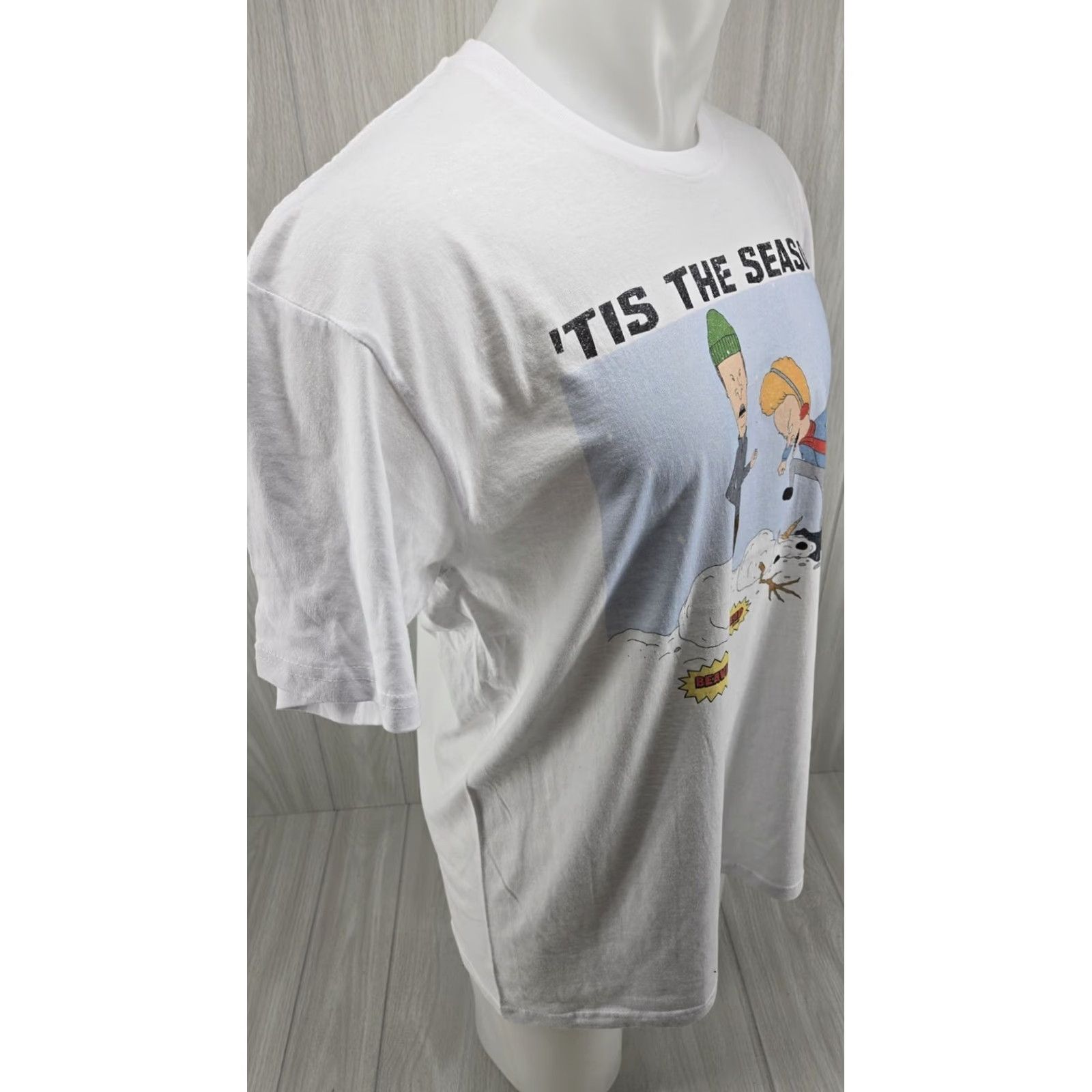 Vintage Beavis and Butthead Tis the Season Men's T Shirt White Size L Size US L / EU 52-54 / 3 - 5 Thumbnail