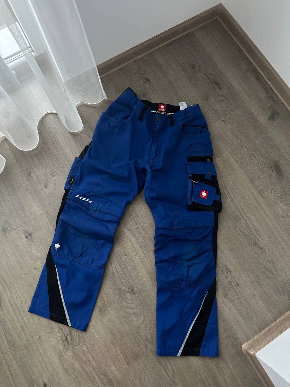 Stewart & Strauss × Vintage Vintage Strauss Workwear Distressed Blue Cargo Pants Size US 31 - 3 Thumbnail