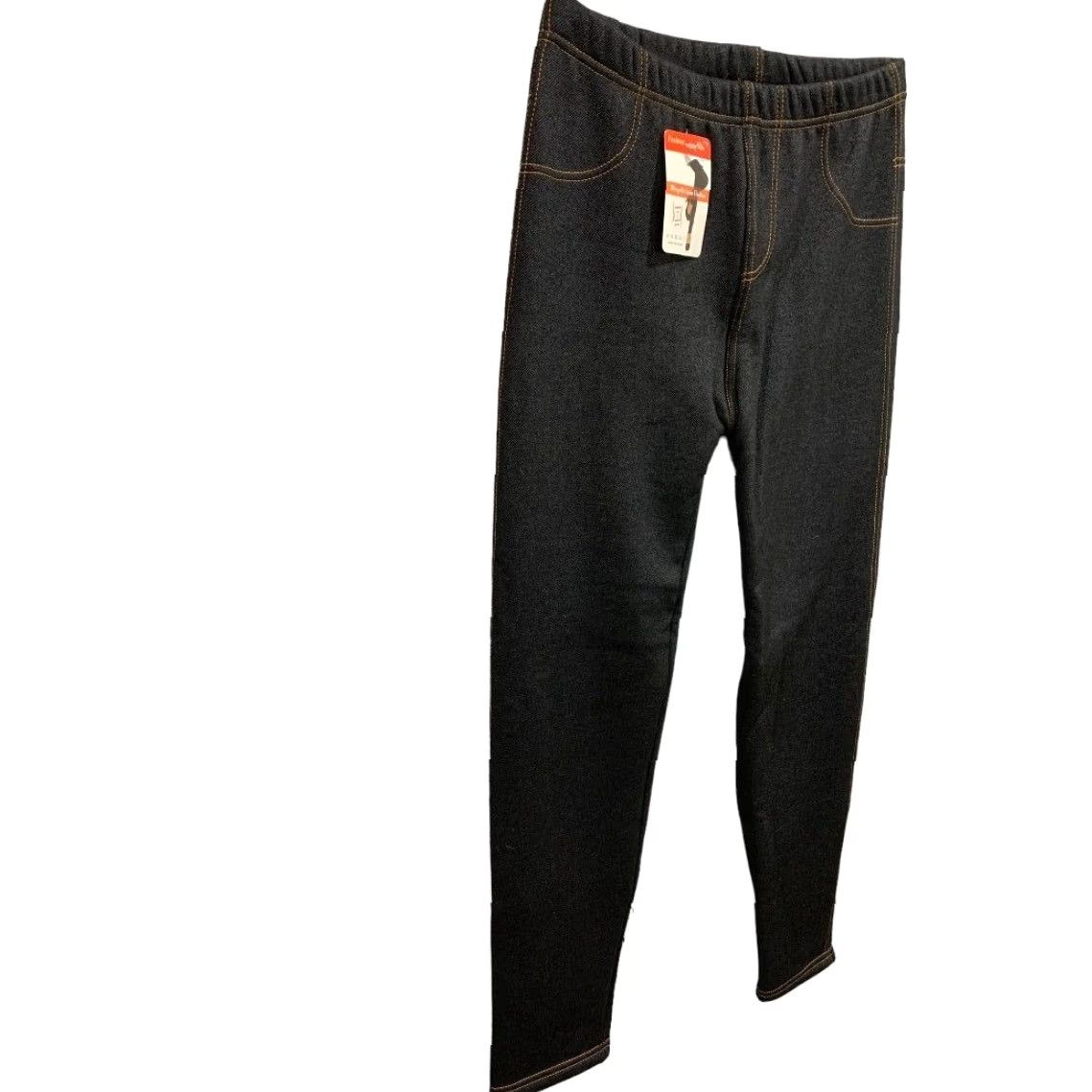 Vintage Ming Hui Women's Denim Look Fleece Lined Leggings Jeggings Blue XL Size 40" / US 18 - 3 Thumbnail