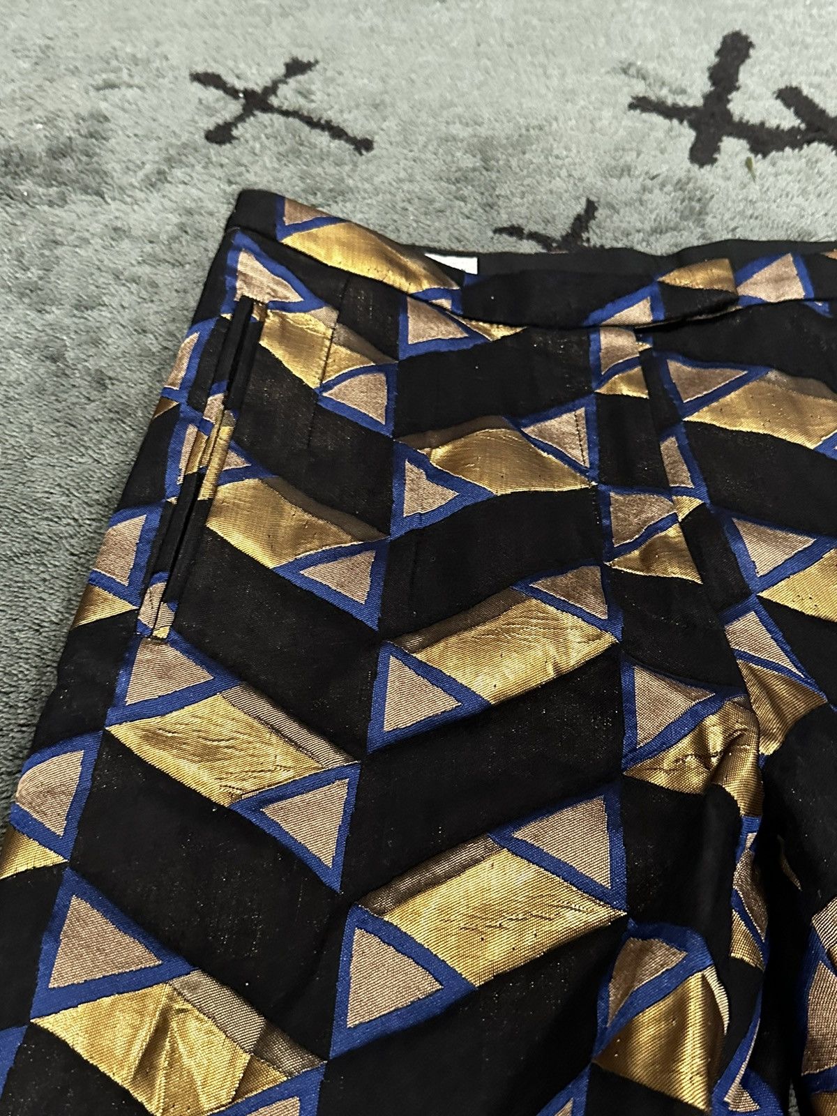 Dries Van Noten SS18 Dries Van Noten Gold/Blue Brocade Patterned Trousers Size 30" / US 8 / IT 44 - 6 Thumbnail