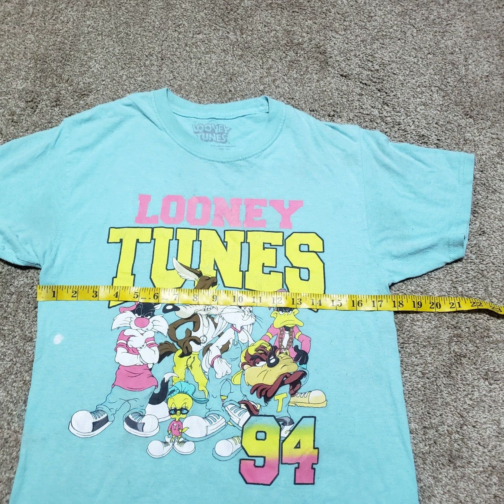 Vintage Looney Tunes Shirt Men’s S Small 94 Style Graphic Short Sleeve Retro Tee Blue 90s Mens Size US S / EU 44-46 / 1 - 5 Thumbnail