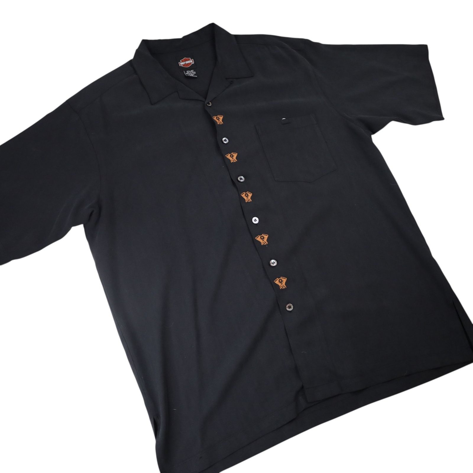 Harley Davidson × Tori Richard × Vintage VTG Harley Davidson x Tori Richards Embroidered Silk Shirt Size US XL / EU 56 / 4 - 3 Thumbnail