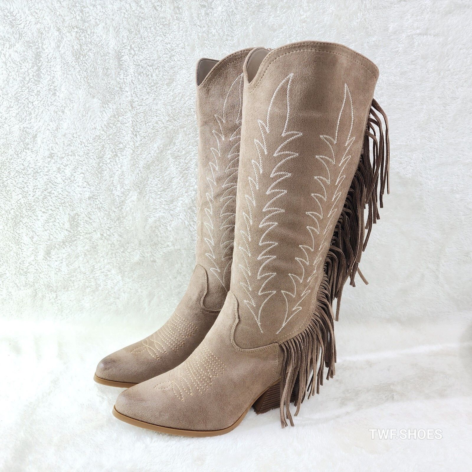 Other Dusty Roads Coco Taupe Back Fringe Cowboy Western Cowgirl Bo Size US 8 / IT 38 - 2 Thumbnail