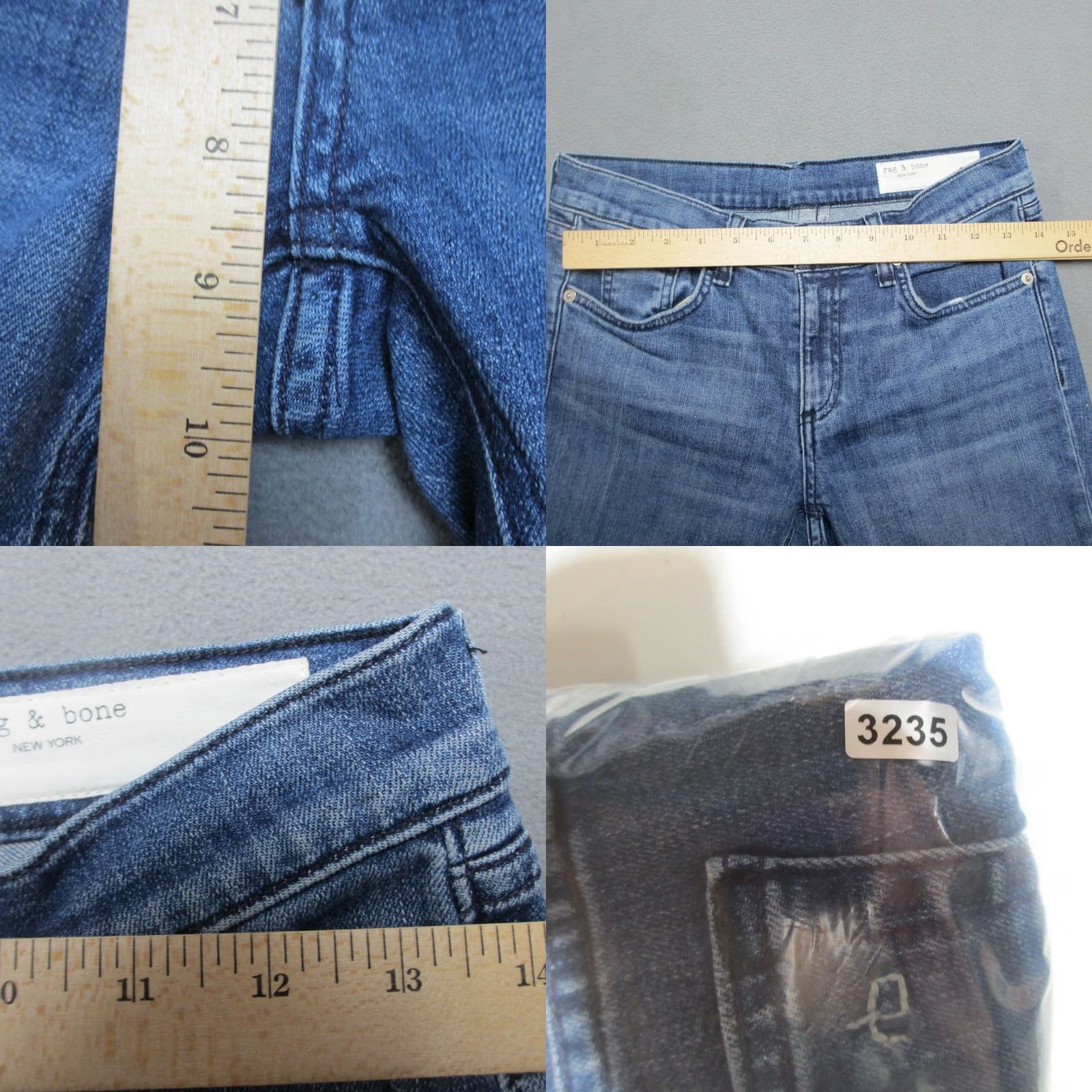 Rag & Bone Rag & Bone Jeans Womens 28X26.5 Blue Denim Dre Low Rise Frayed Hem Straight Leg Size 28" / US 6 / IT 42 - 9 Thumbnail