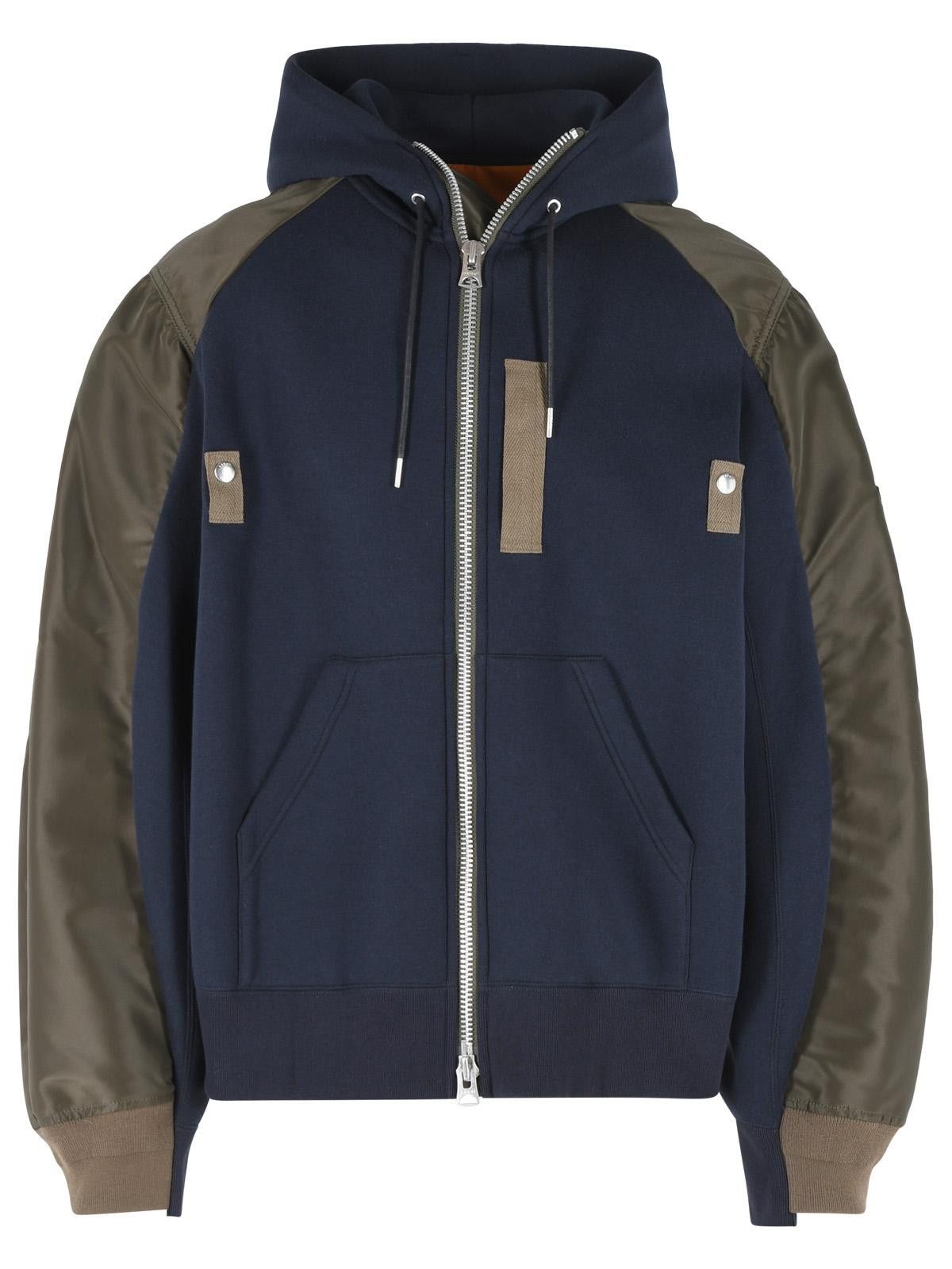 Sacai SACAI Navy Cotton And Khaki Blend Sweatshirt Size US XL / EU 56 / 4 - 1 Thumbnail