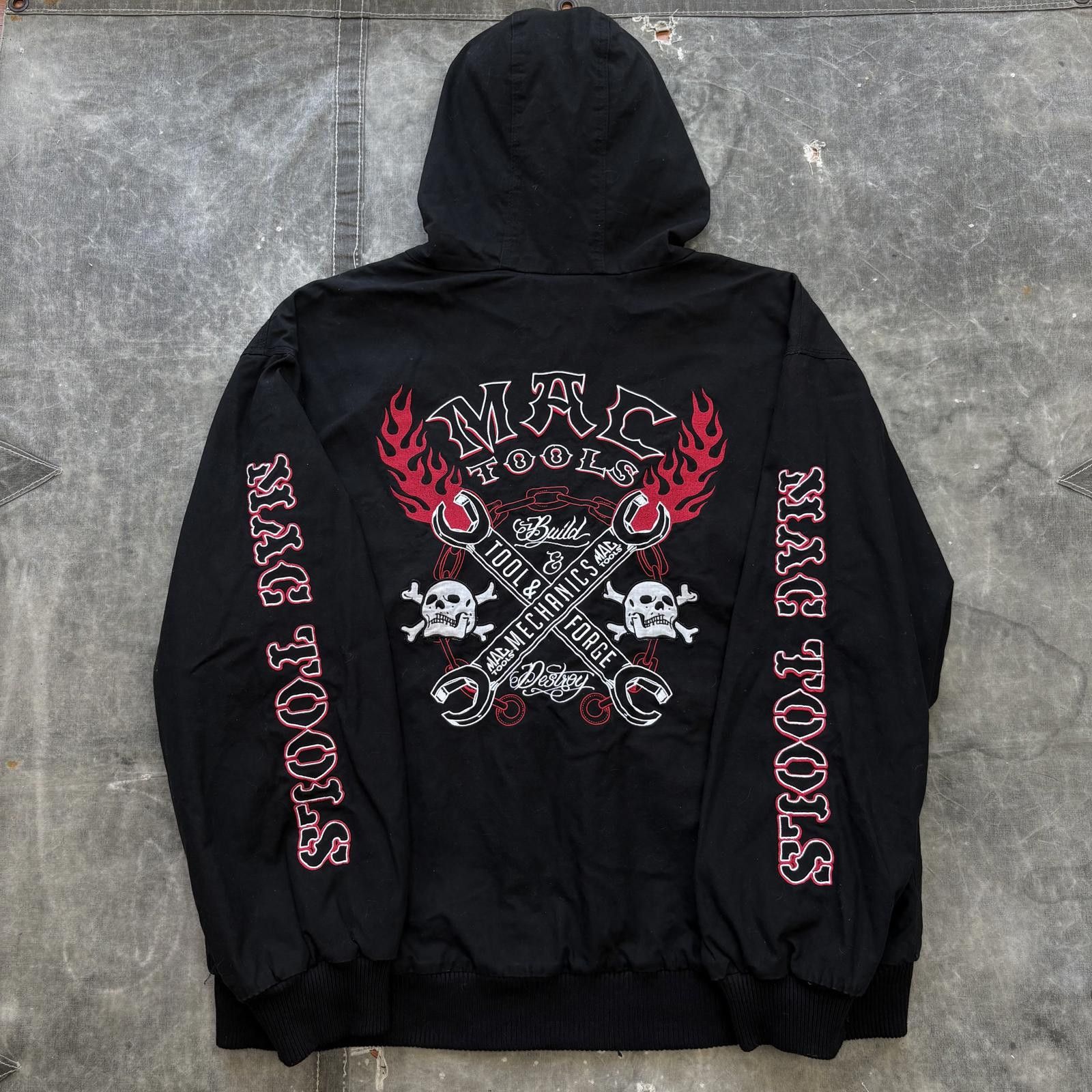 Vintage Vintage Y2K Mac Tools Embroidered Fire Skulls Canvas Jacket Size US XXL / EU 58 / 5 - 1 Thumbnail