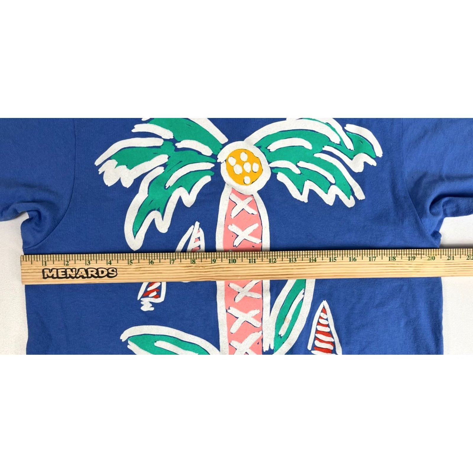 4SDESIGNS VINTAGE Ken Done for B.J. Designs T-Shirt Women’s Sz M Blue 80s Cotton Short Sleeve Made in USA Size M / US 6-8 / IT 42-44 - 8 Thumbnail