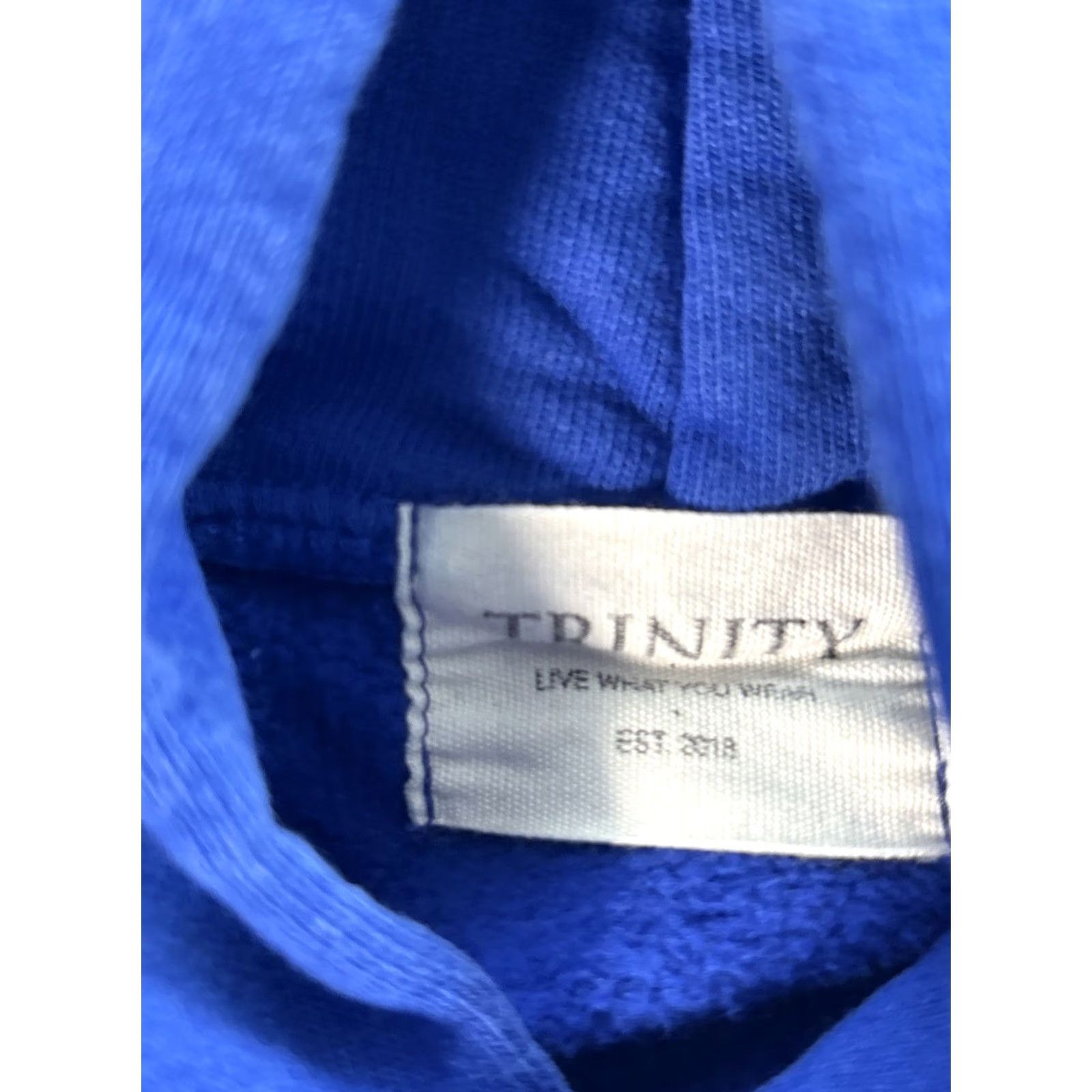 Vintage Trinity Records Hoodie Mens Medium Blue Heavy Weight Hooded 2018 Pullover Size US M / EU 48-50 / 2 - 4 Thumbnail