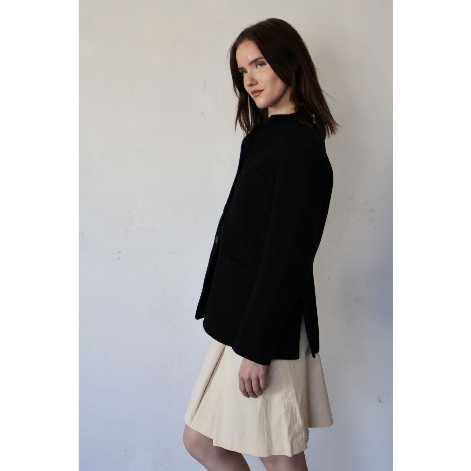 Jil Sander Vintage JIL SANDER Black Cashmere Boxy Blazer Size S / US 4 / IT 40 - 7 Thumbnail