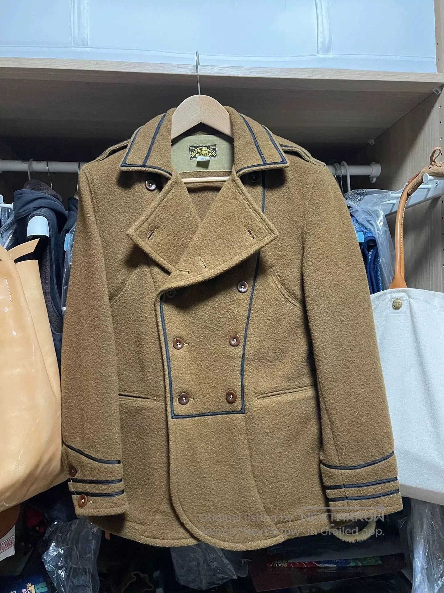 Japanese Brand khaki seaman's deck coat "san pablo". Size US S / EU 44-46 / 1 - 6 Thumbnail