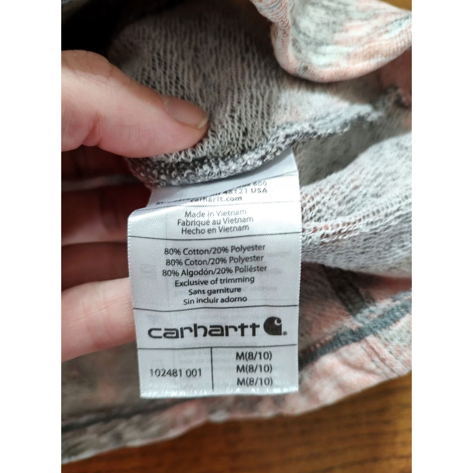 Carhartt Carhartt Womens Medium Fitted Pullover Hoodie Sweatshirt Acid Wash Tie Dye Gray Size M / US 6-8 / IT 42-44 - 5 Thumbnail