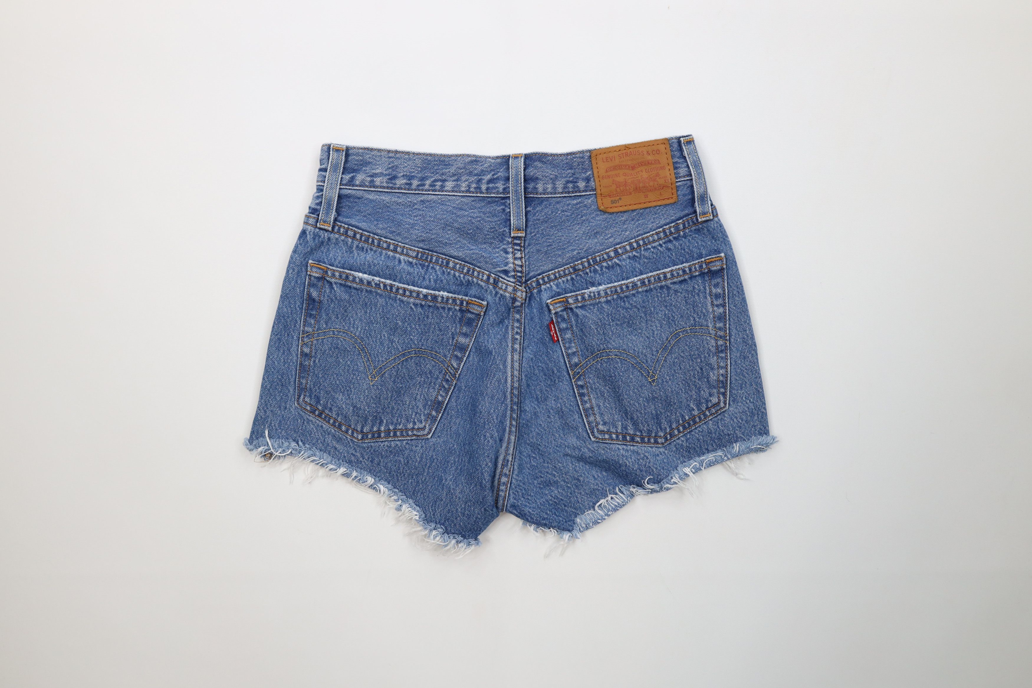 Levi's Vintage Y2K Levis 501xx Button Fly Cut Off Denim Jean Shorts Size 24" / US 00 / IT 34 - 10 Thumbnail