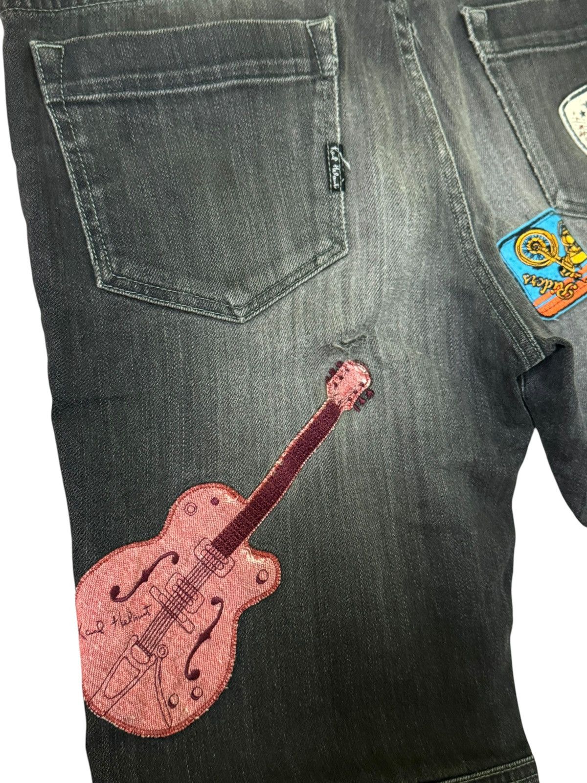 Hysteric Glamour × Karl Helmut × Vintage VINTAGE KARL HELMUT EMBROIDERY GUITAR DISTRESSED DENIM Size US 30 / EU 46 - 15 Thumbnail