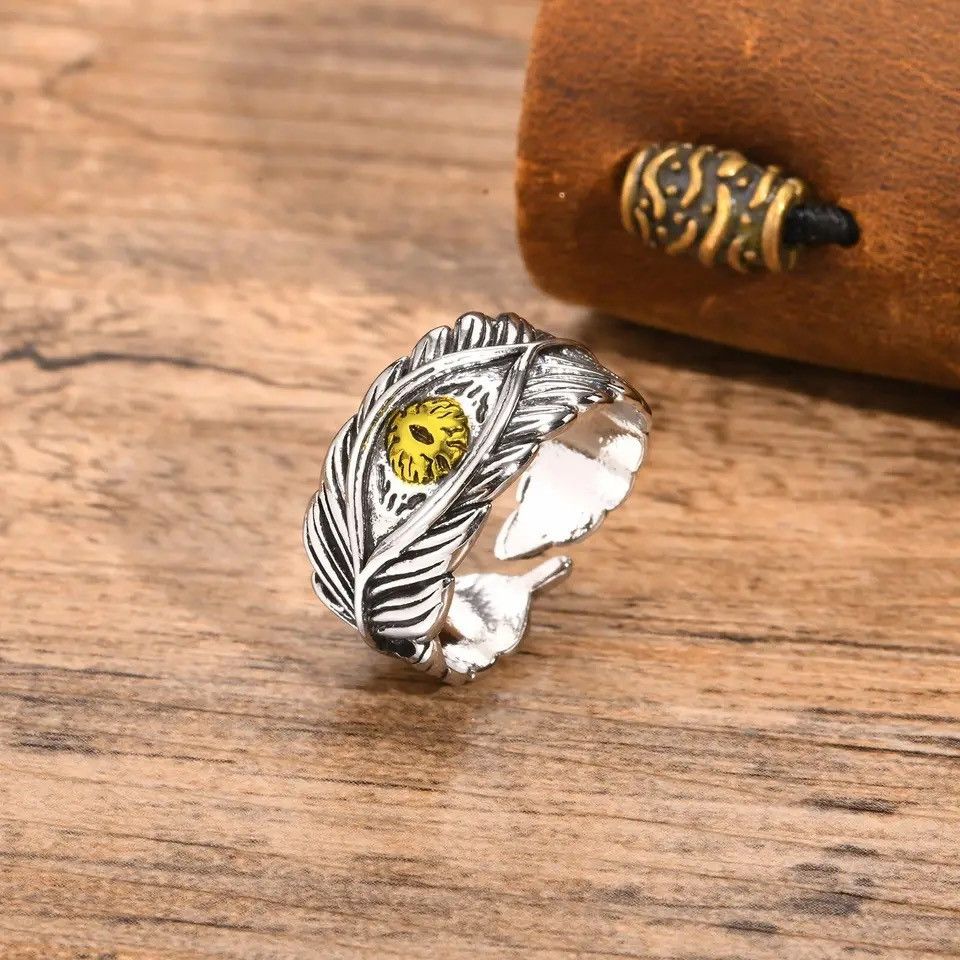 Jewelry Antique Eyes Feather Rings Size ONE SIZE - 3 Thumbnail