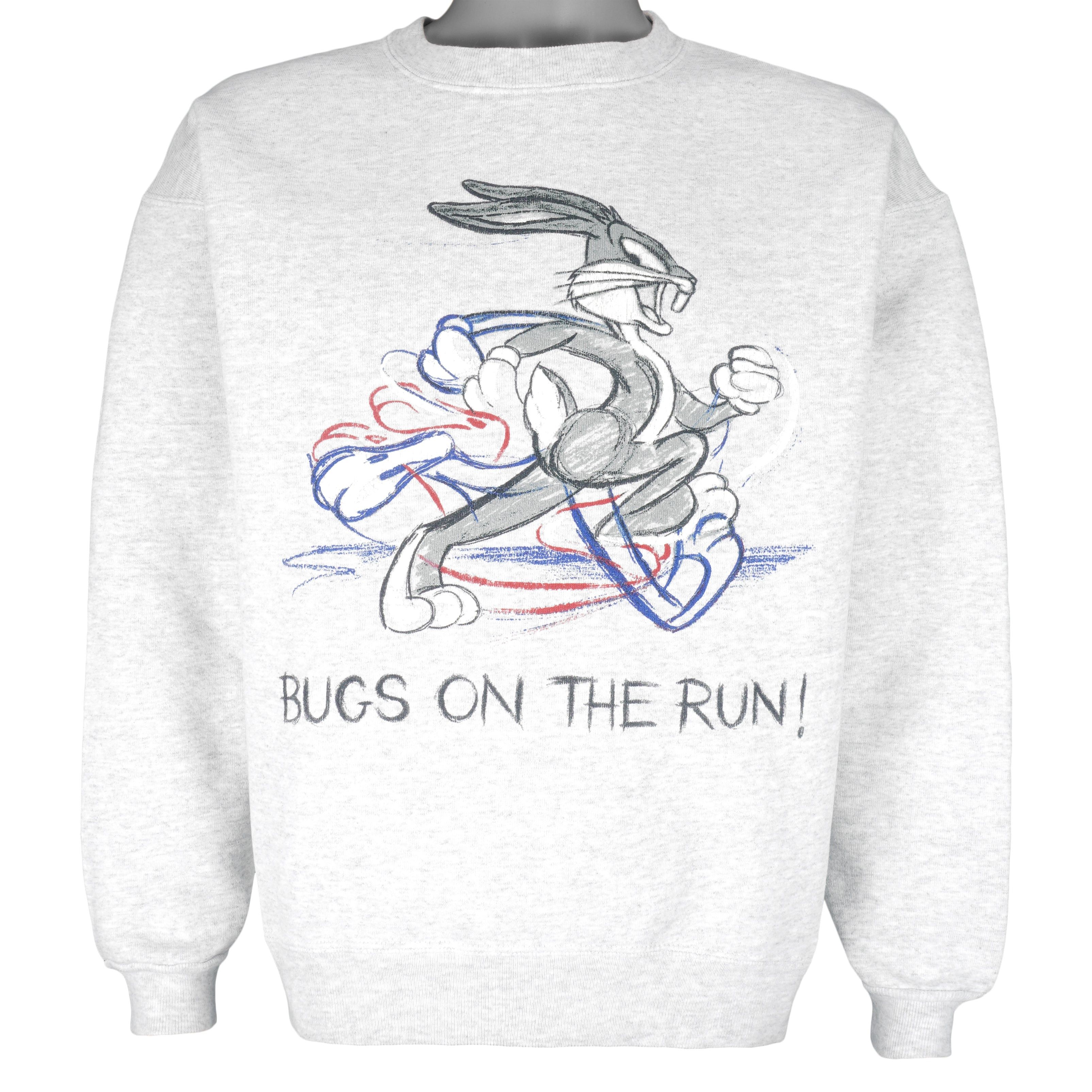 Vintage Looney Tunes - Bugs Bunny On The Run! Sweatshirt 1990s Size US L / EU 52-54 / 3 - 1 Thumbnail