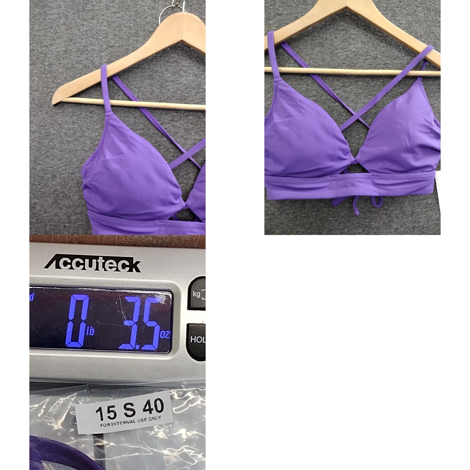 Vintage Shade & Shore Purple Keyhole Spaghetti Bikini Swim Top Padded Size 36B Women Size XS / US 0-2 / IT 36-38 - 8 Thumbnail