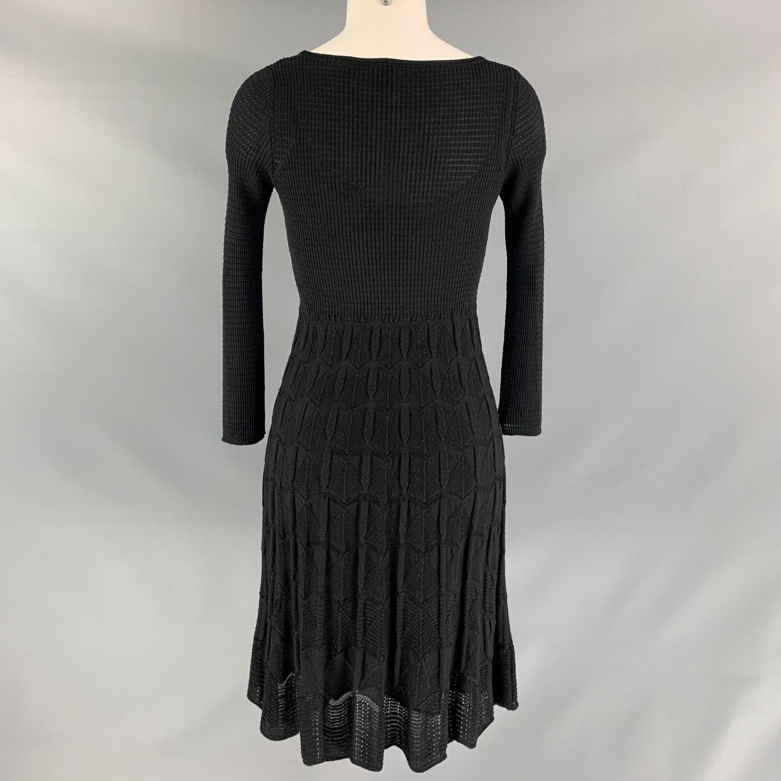 Other M MISSONI Size 6 Black Knit A-Line Dress Size M / US 6-8 / IT 42-44 - 3 Thumbnail