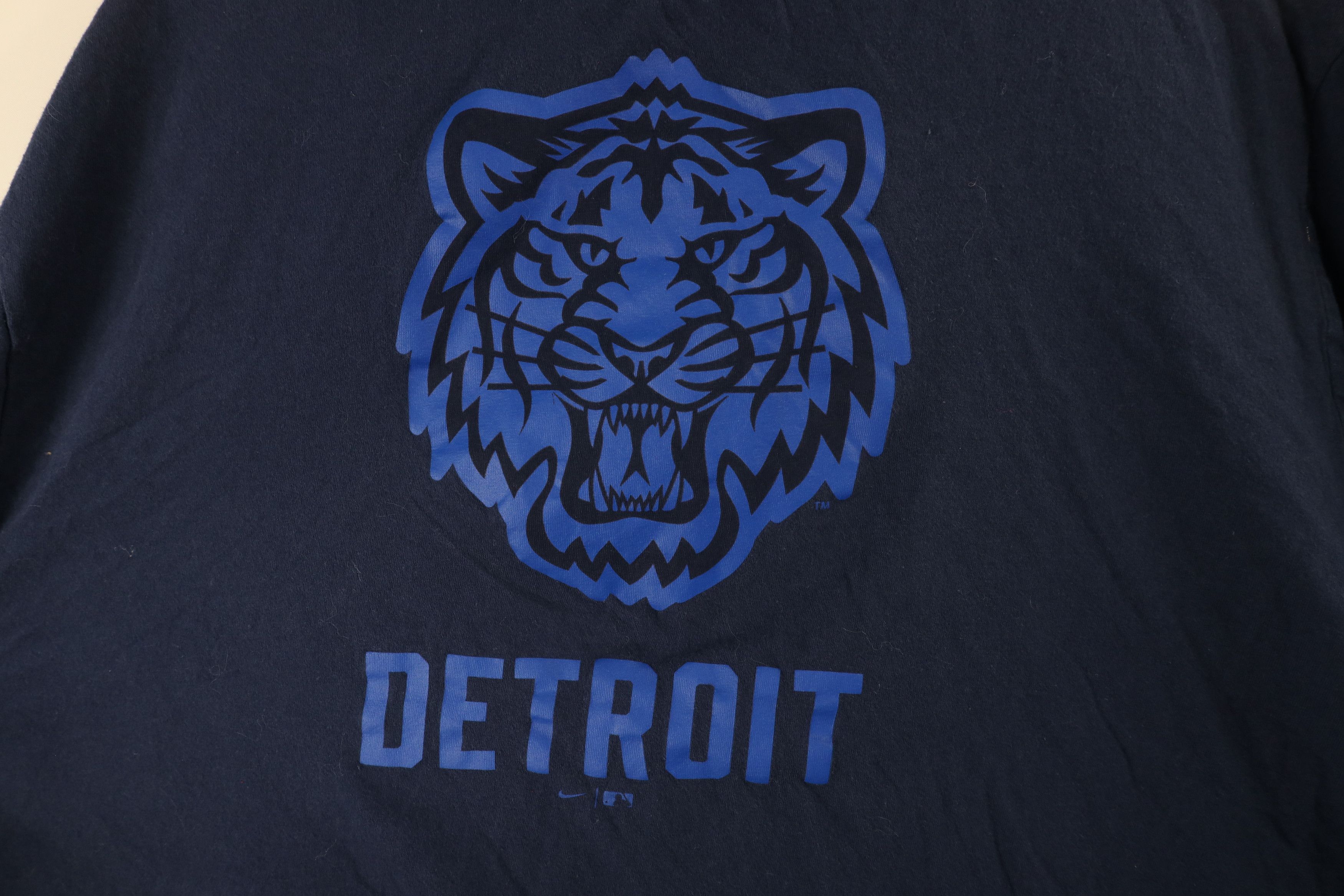 Nike × Vintage Nike Center Swoosh Motor City Detroit Tigers T-Shirt Blue Size US XXL / EU 58 / 5 - 9 Thumbnail