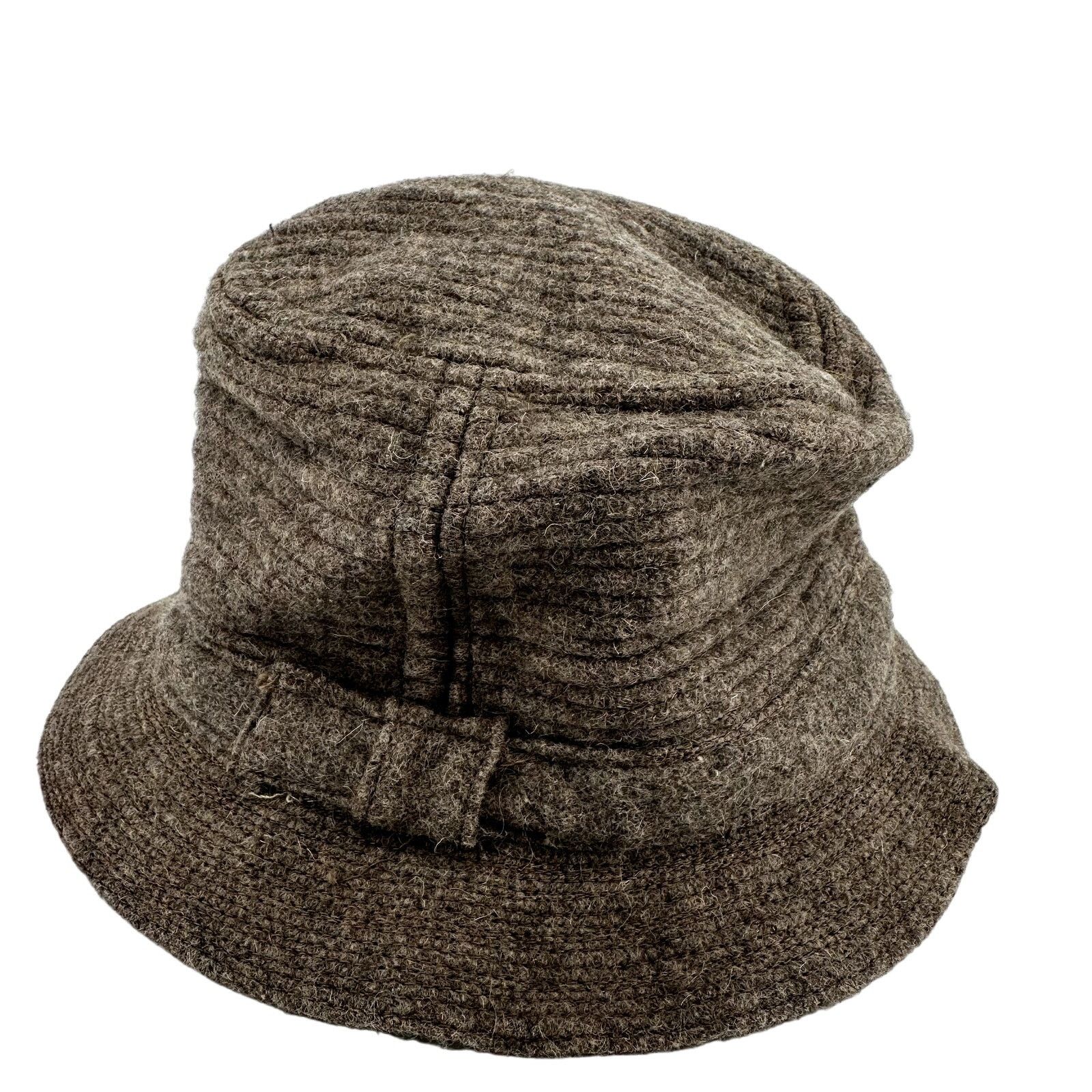Vintage Miss Allegra Brown Mink Fur Hat, Elegant, Classic Gerry Beanie Toque One Size Blue Striped Knit Acrylic Blend  main image 2