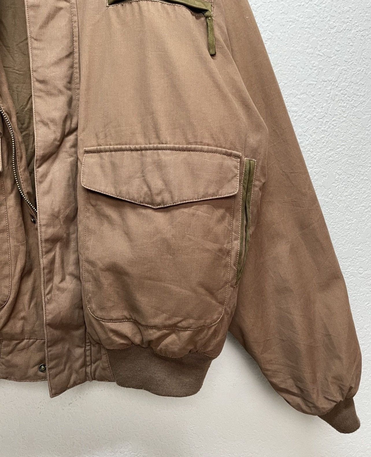 Schott Vintage y2k Avirex Vibe Cabelas Brown Nylon Leather Jacket Size US XL / EU 56 / 4 - 12 Thumbnail
