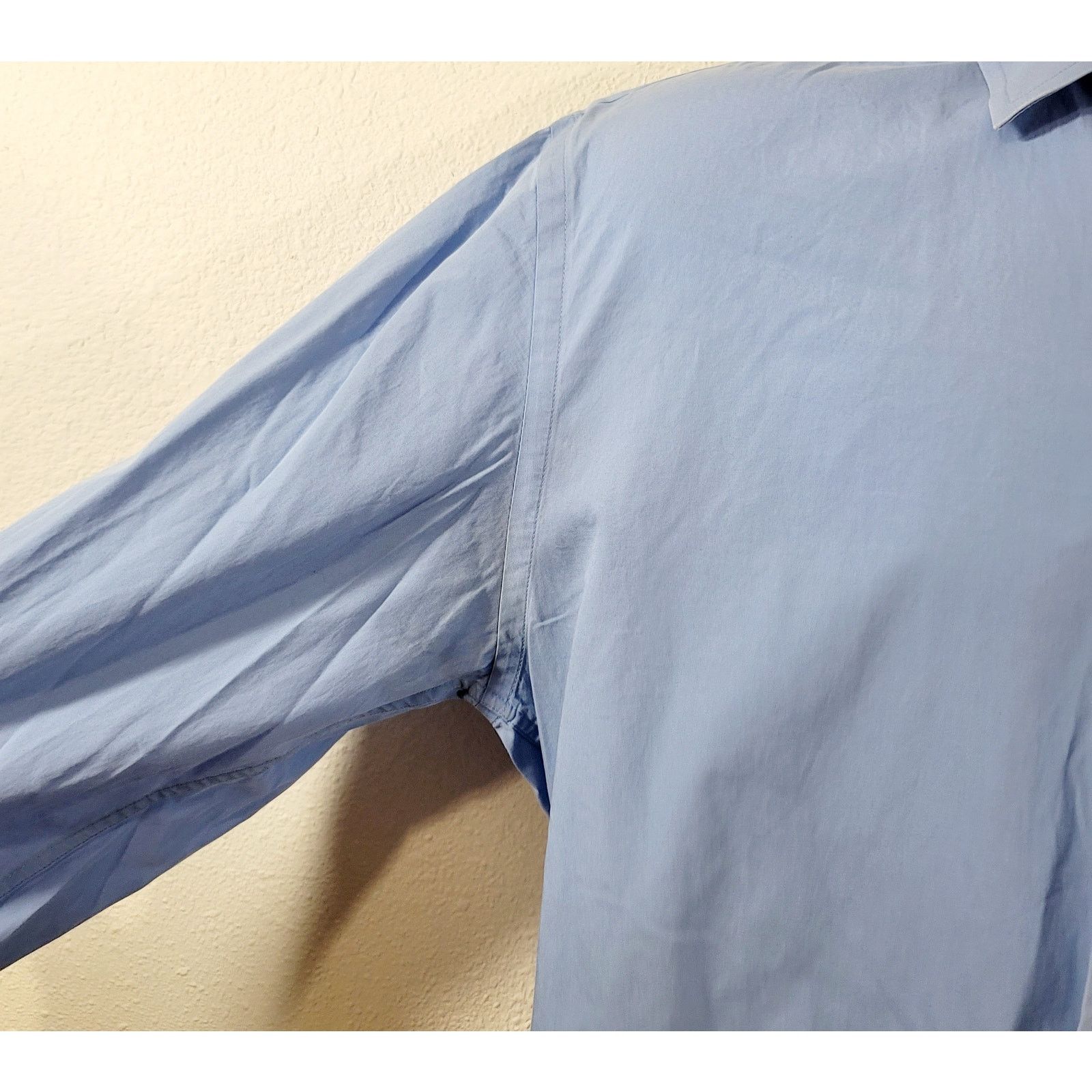 Express Express Blue Long Sleeves Pointed Collar Button Shirt Medium Size US M / EU 48-50 / 2 - 6 Thumbnail