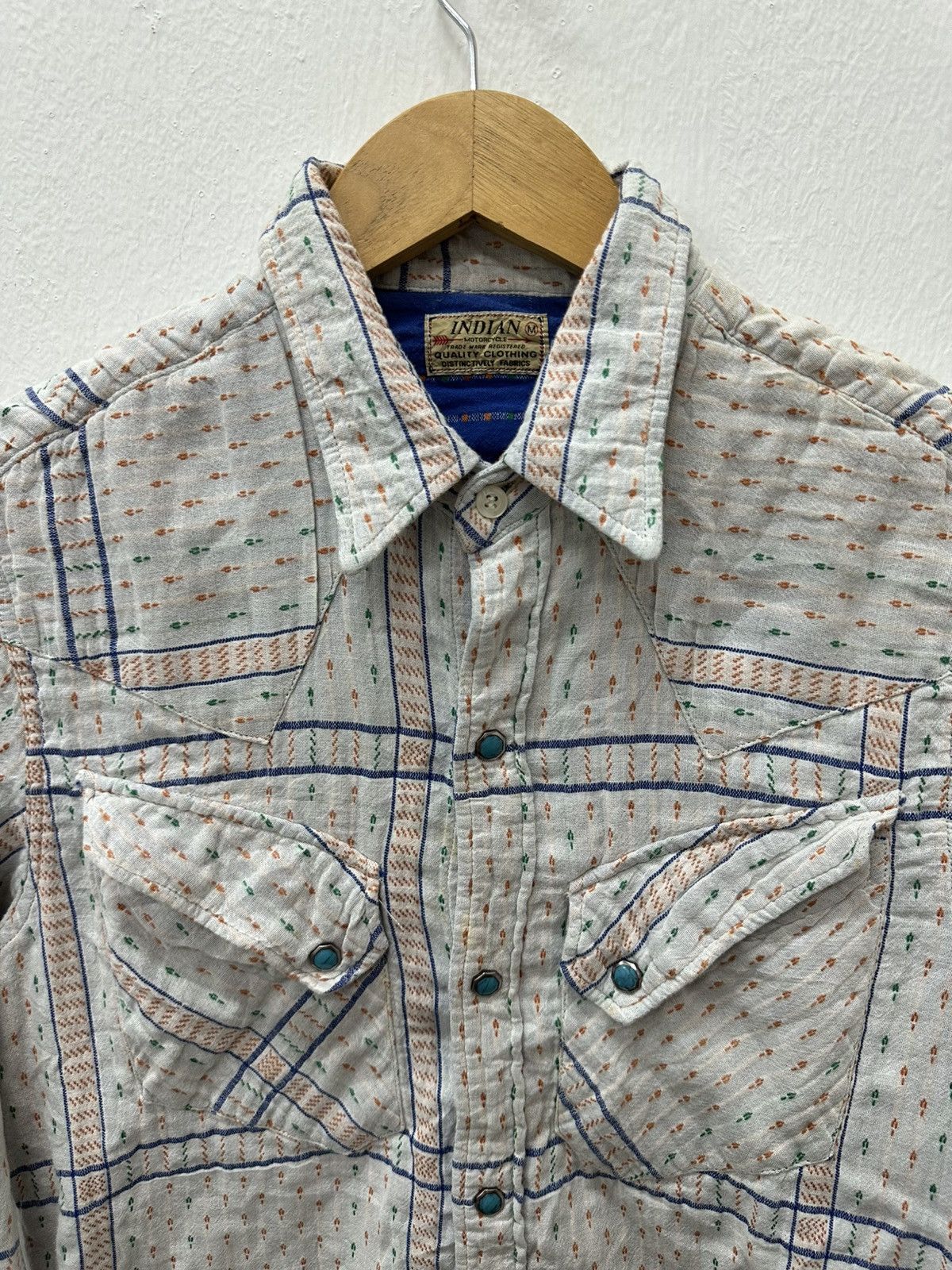 Indian Motorcycle Vintage Indian Motorcycle Western Snap Button Shirt L/S Size US M / EU 48-50 / 2 - 7 Thumbnail