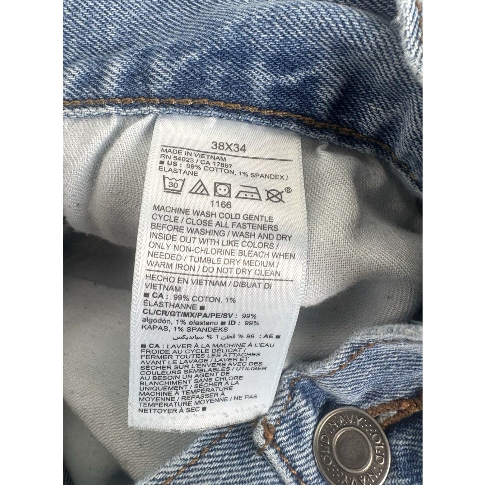 Old Navy Old Navy Built In Flex Jeans Men's Regular 38X34 Light Wash Blue Straight Fit Stretch Retro Grunge Size US 38 / EU 54 - 8 Thumbnail