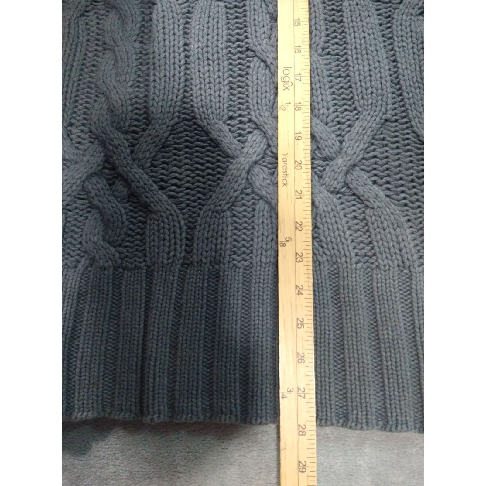 Old Navy Old Navy Sweater Womens Medium Gray Pullover Cowl Neck Cable Knit Chunky Cotton Size M / US 6-8 / IT 42-44 - 3 Thumbnail