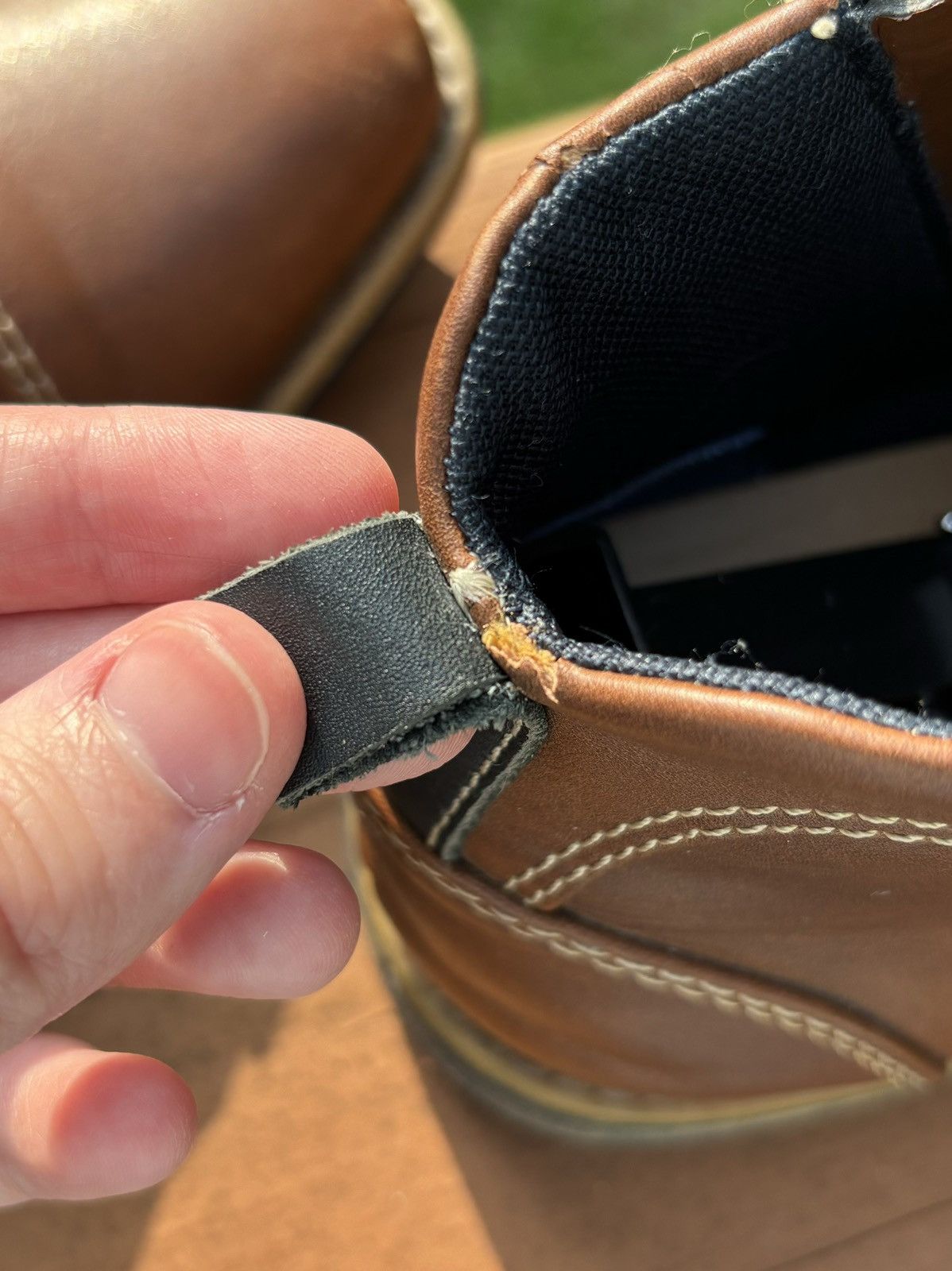 Apt. 9 × Designer Brown Leather Ankle Boots Apt 9 Cap Toe Zipper Cognac & Navy Size US 8 / EU 41 - 20 Thumbnail